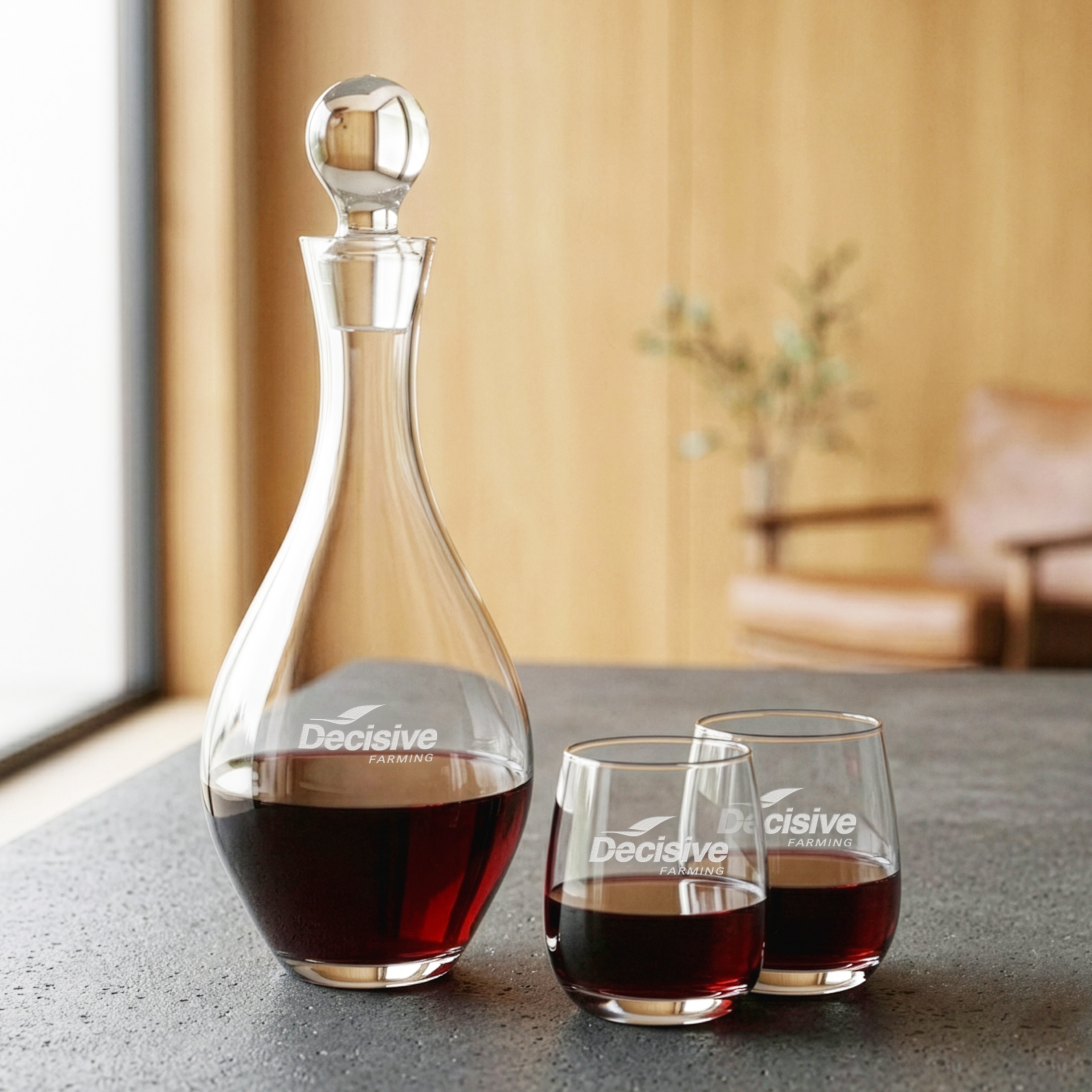Briarwood Decanter & Salem Stemless Wine Set