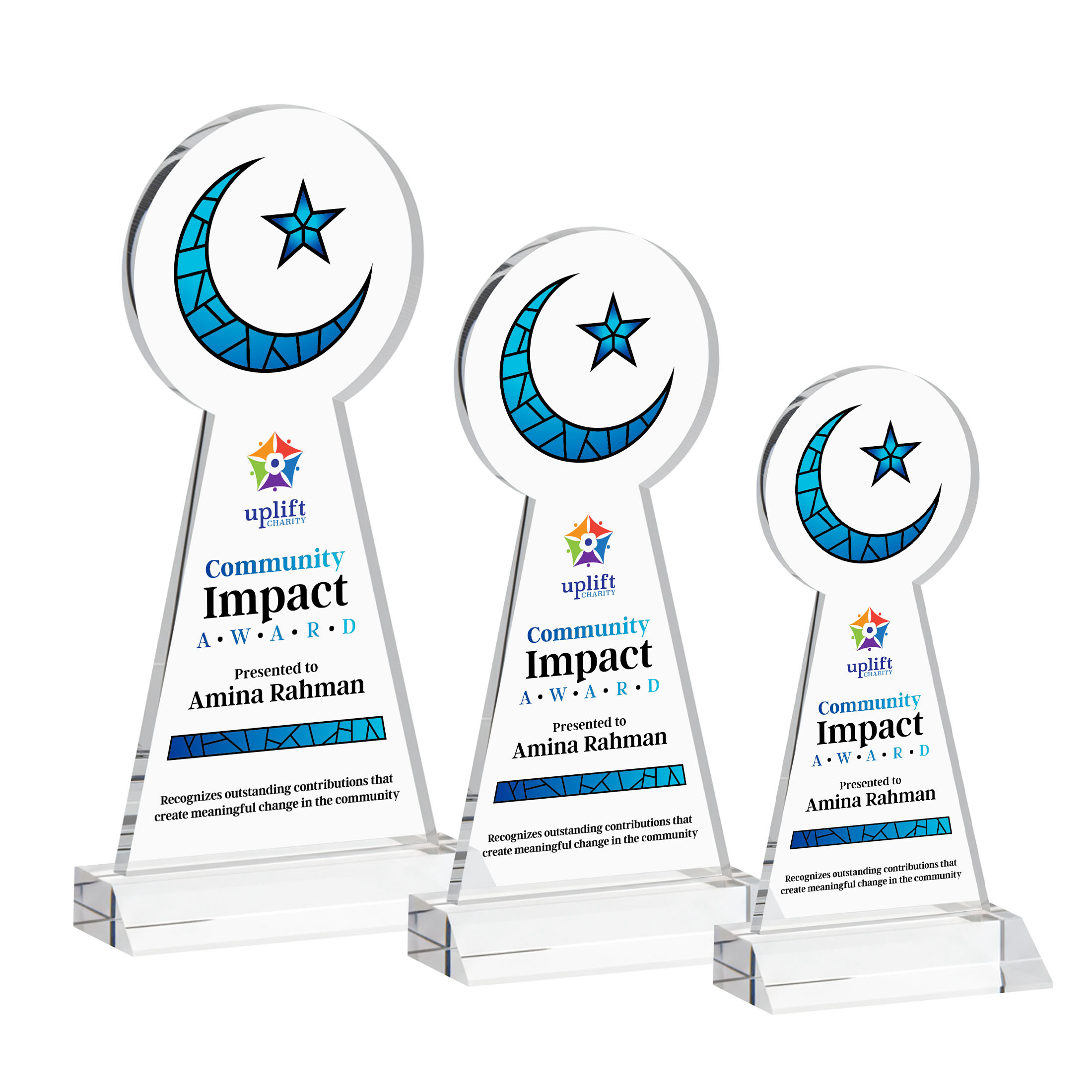Crescent & Star VividPrint™ Award - Clear