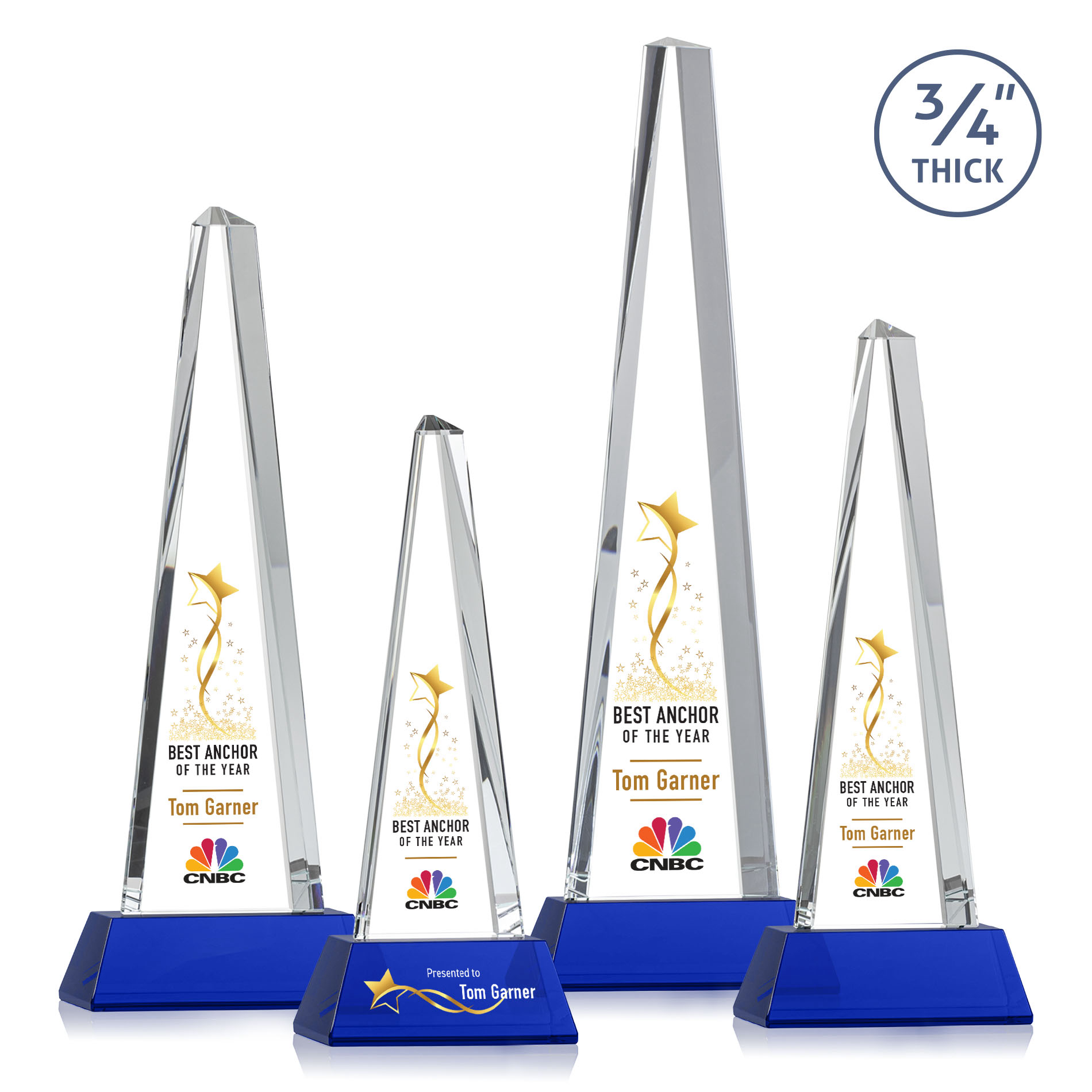 Majestic Tower VividPrint™ Award on Newhaven Base - Blue