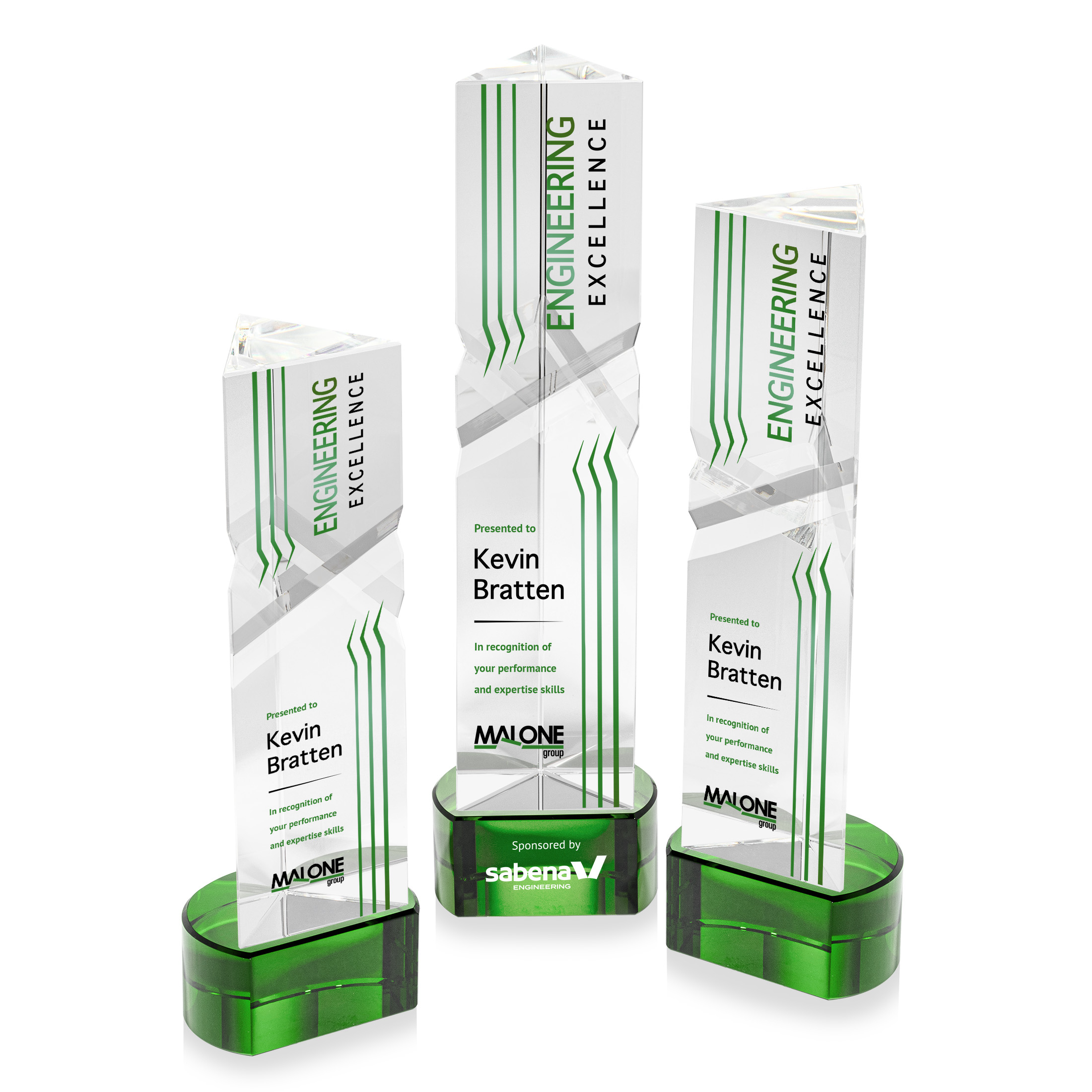 Oakham VividPrint™ Award on Paragon Base - Green 13