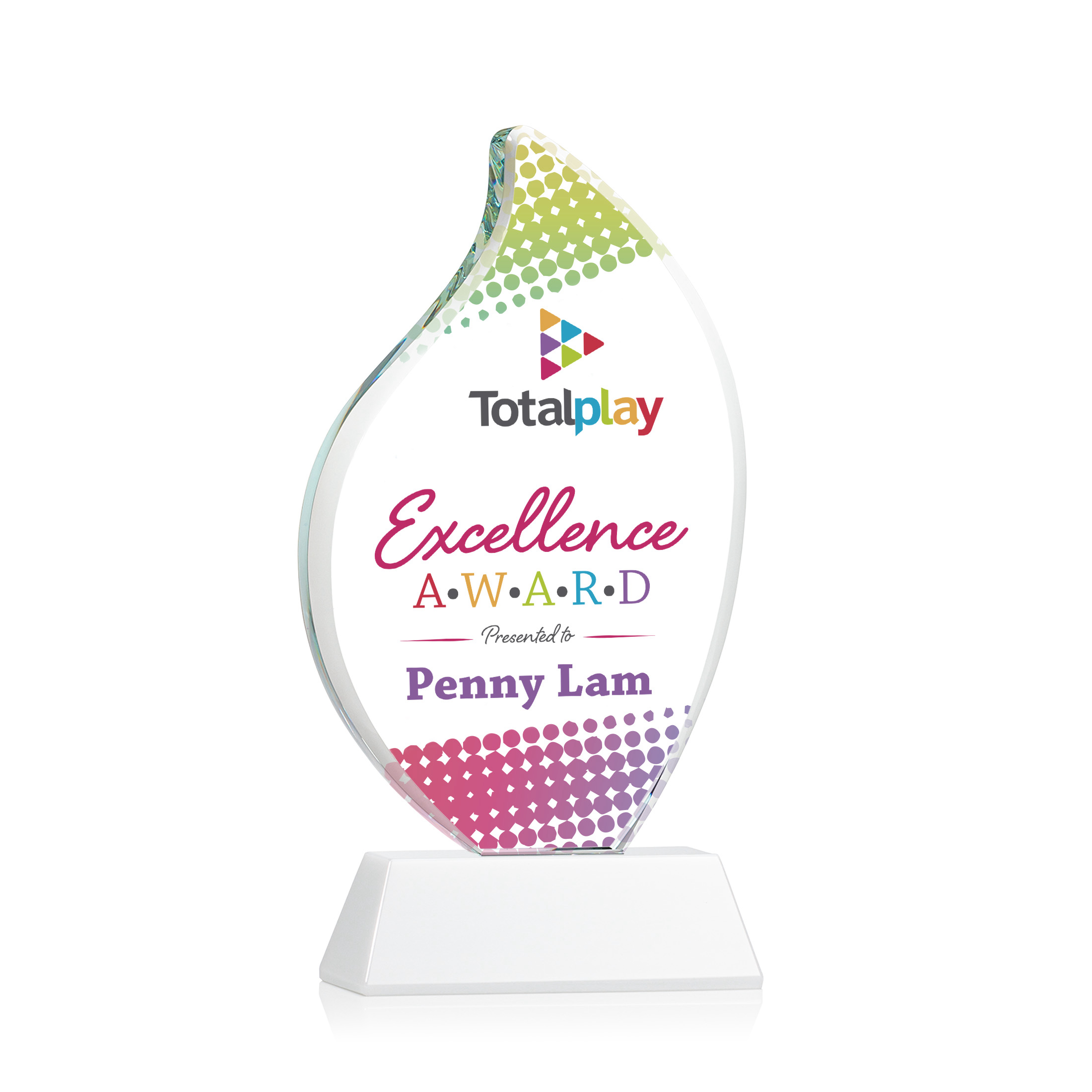 Odessy Flame Vividprint™ Award on Newhaven - White