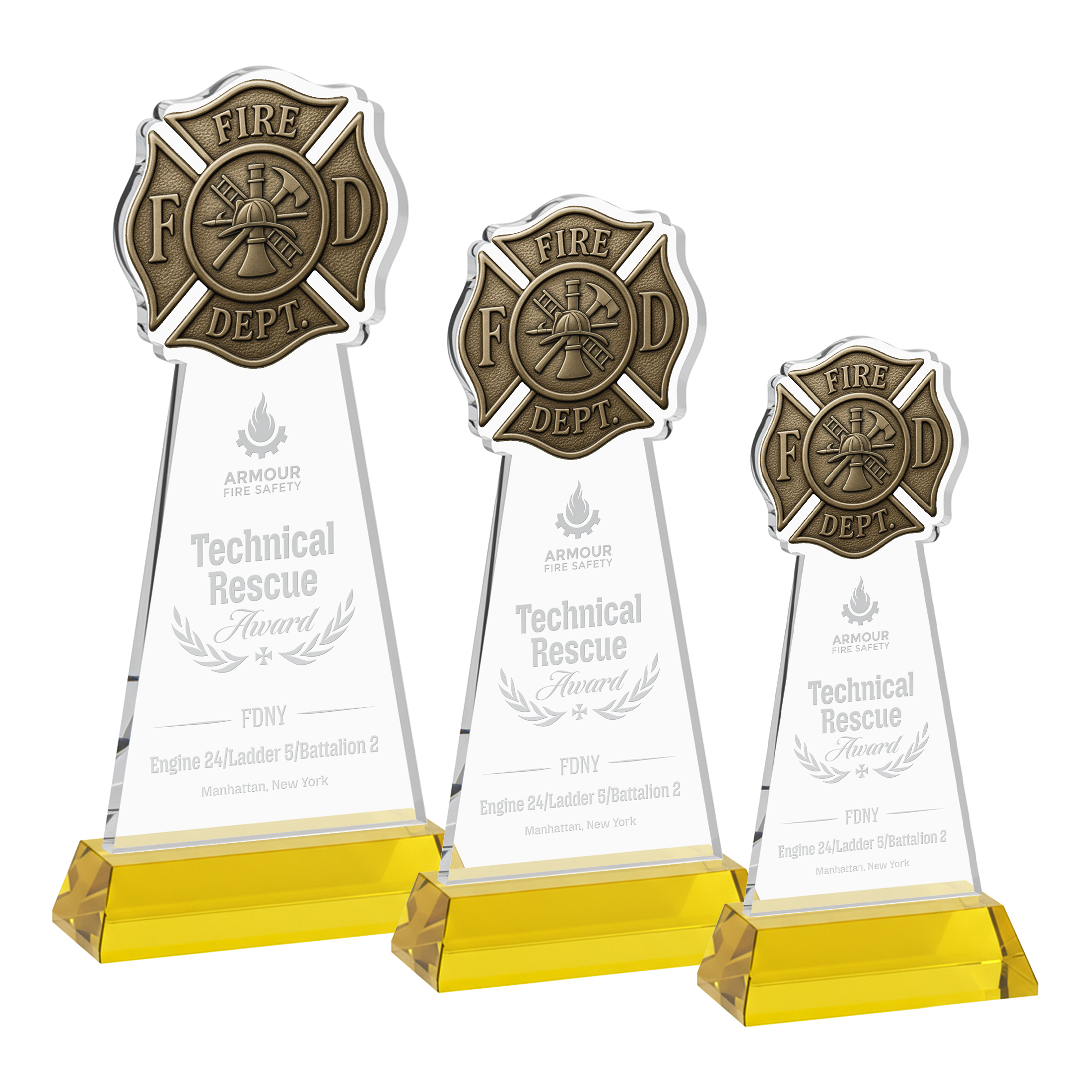 Fire Dept Award on Hartford Base - Gold