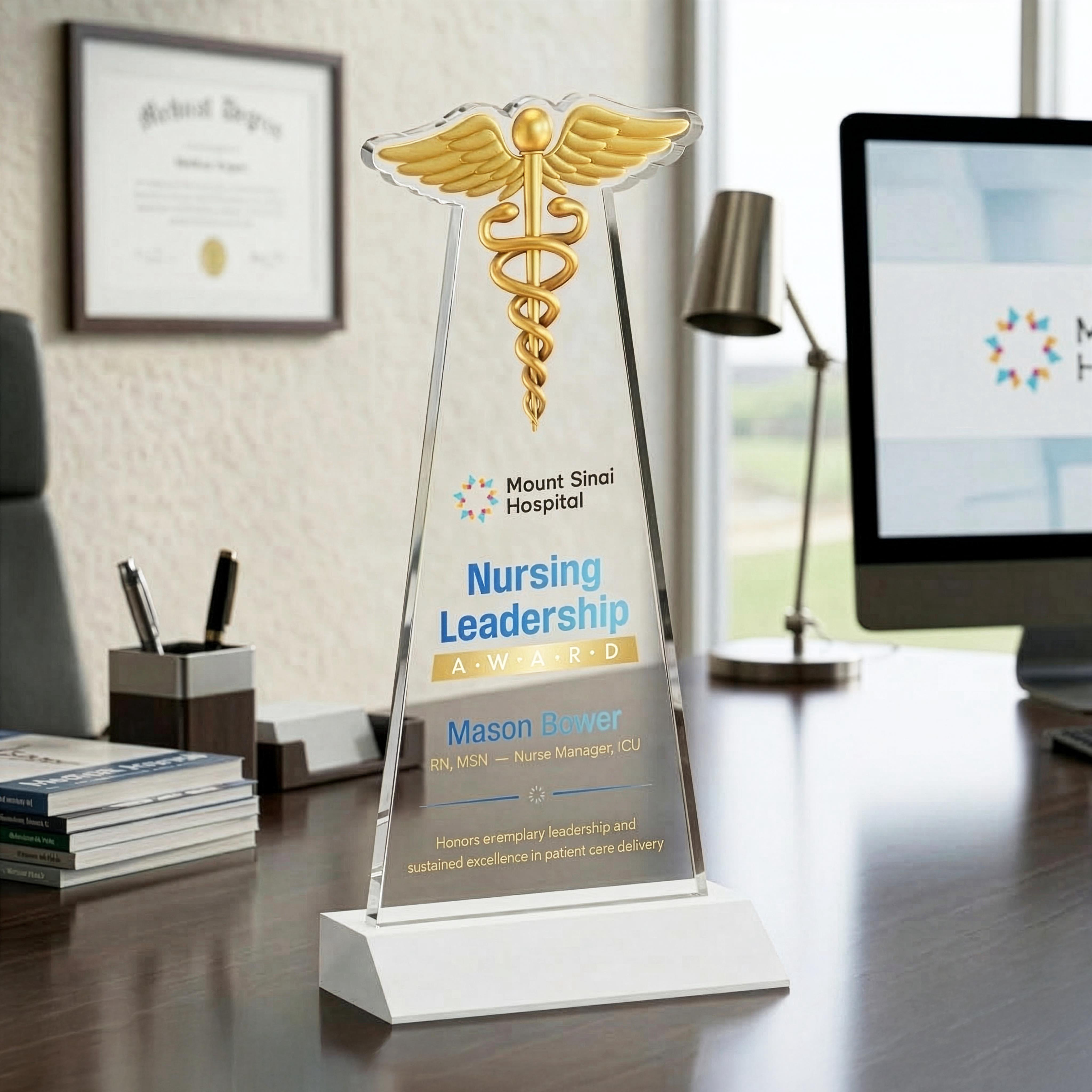 Caduceus VividPrint™ Award - White
