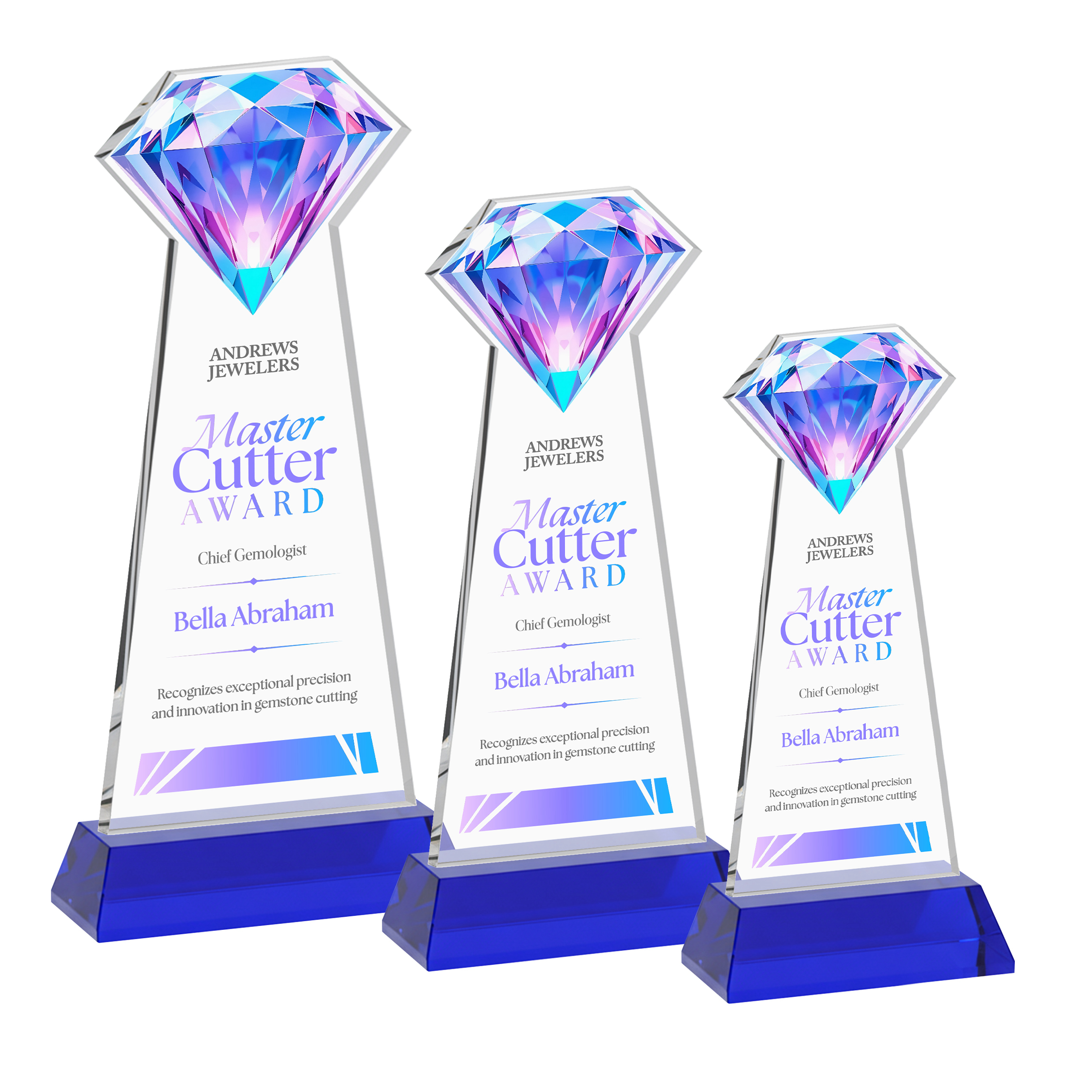 Gemstone VividPrint™ Award on Hartford Base - Blue
