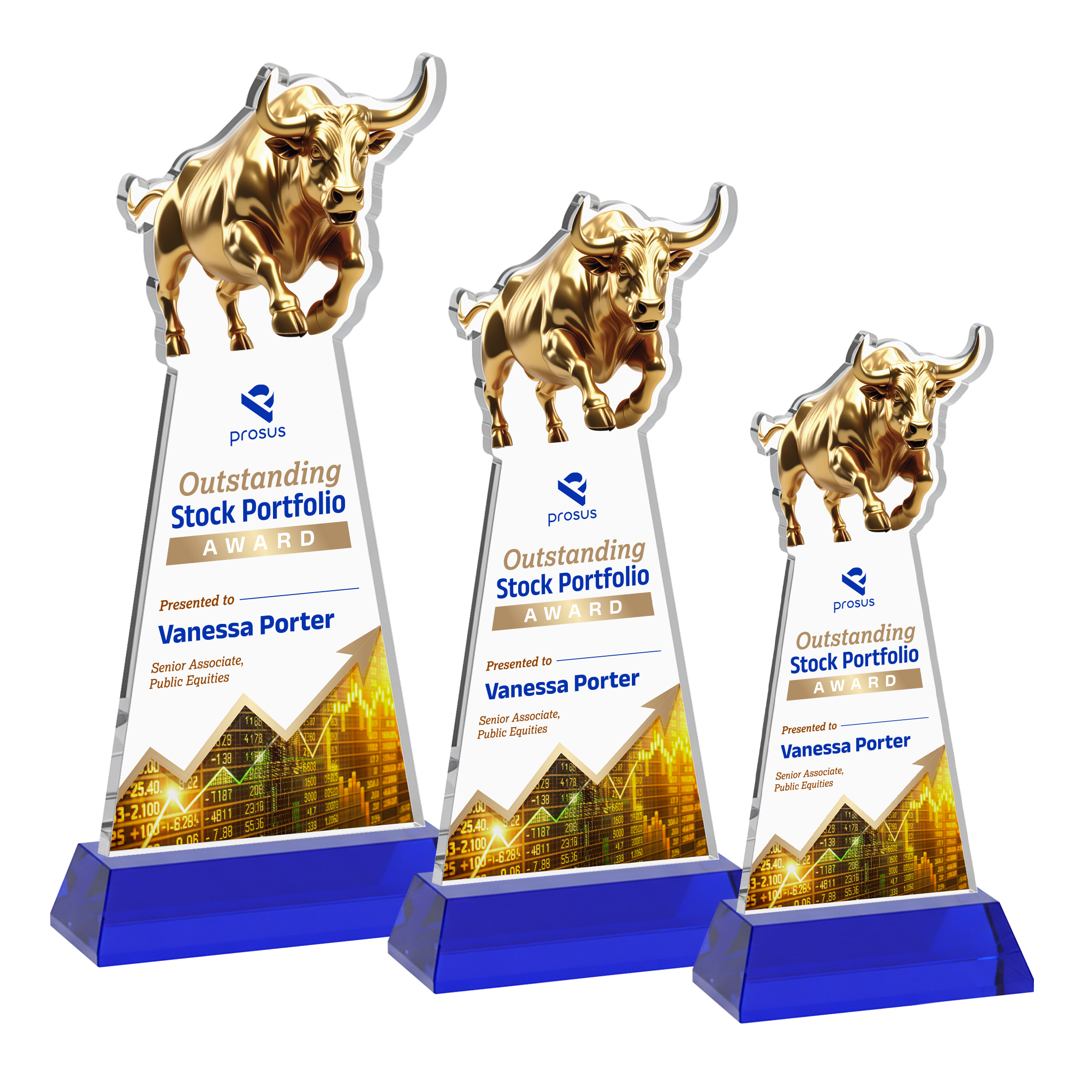 Raging Bull VividPrint™ Award on Hartford Base - Blue