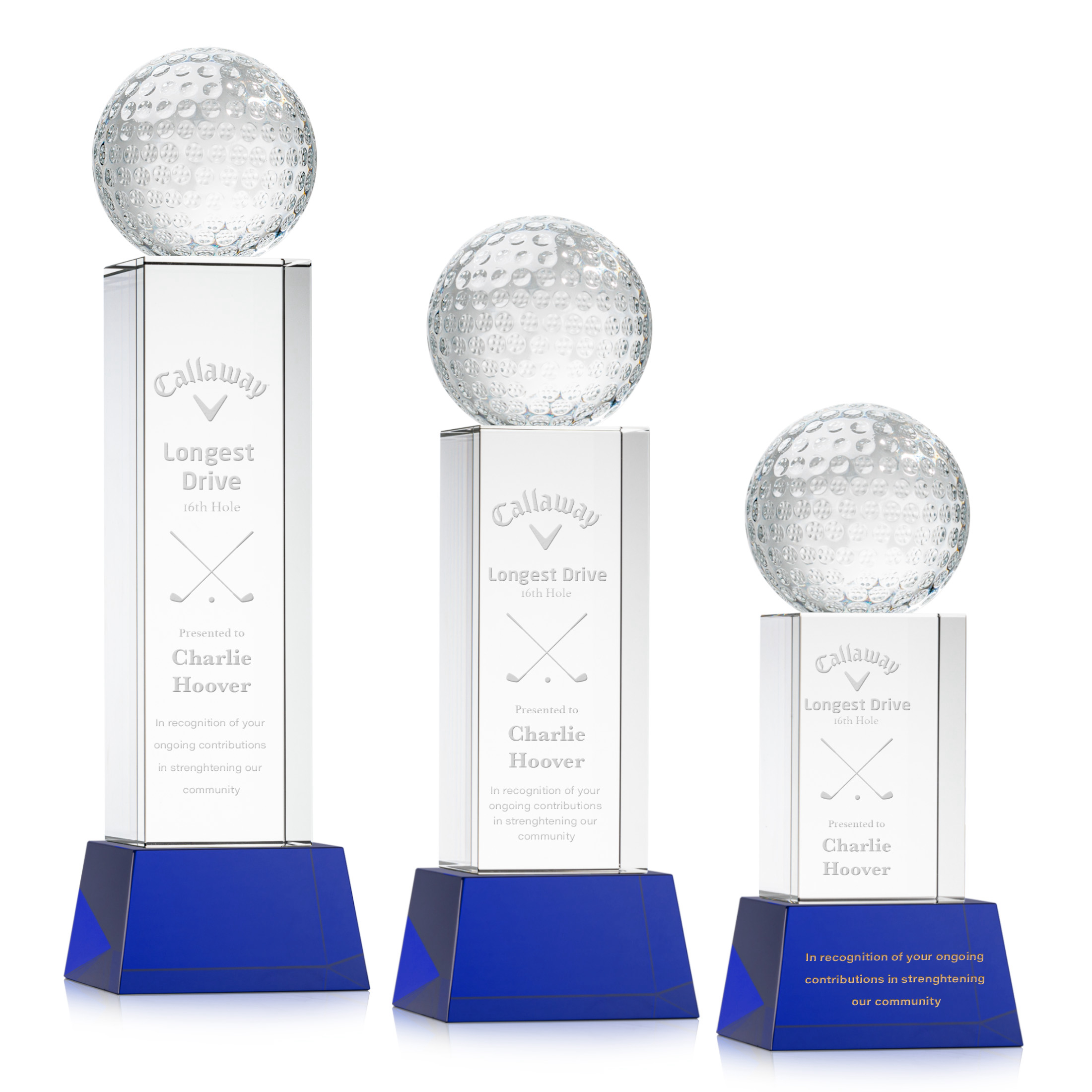 Golf Ball Award on Belcroft Base - Blue 2