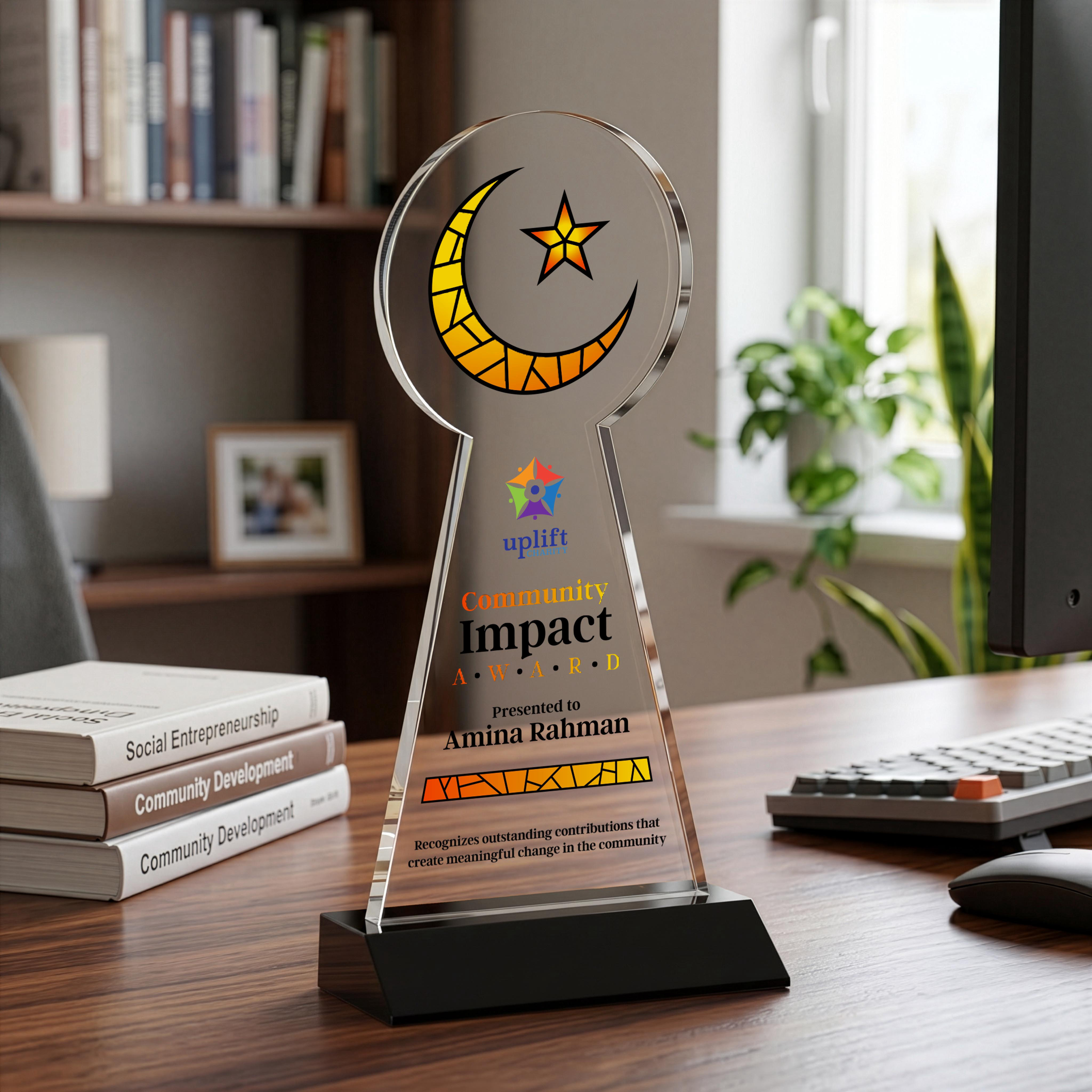 Crescent & Star VividPrint™ Award - Black