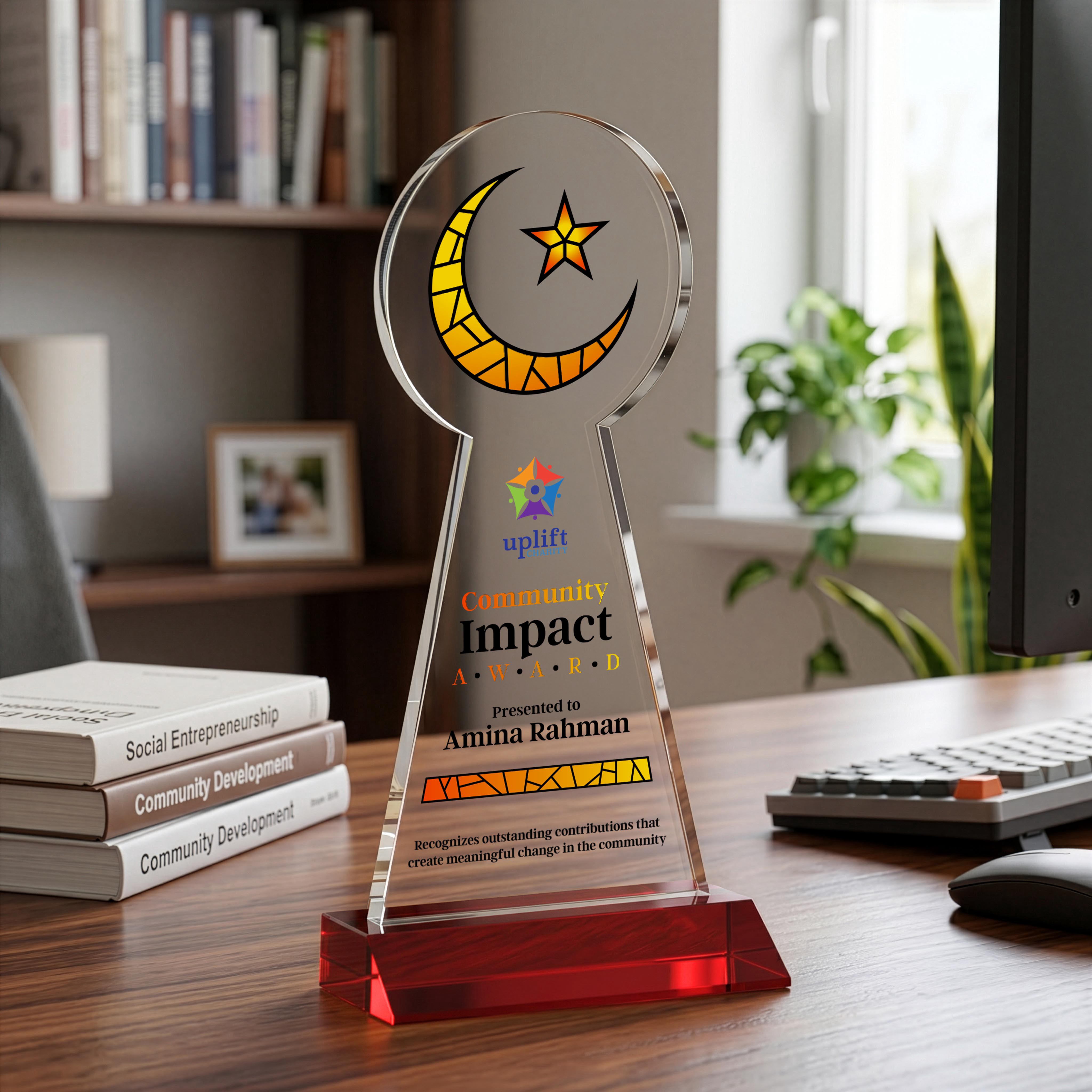 Crescent & Star VividPrint™ Award - Red