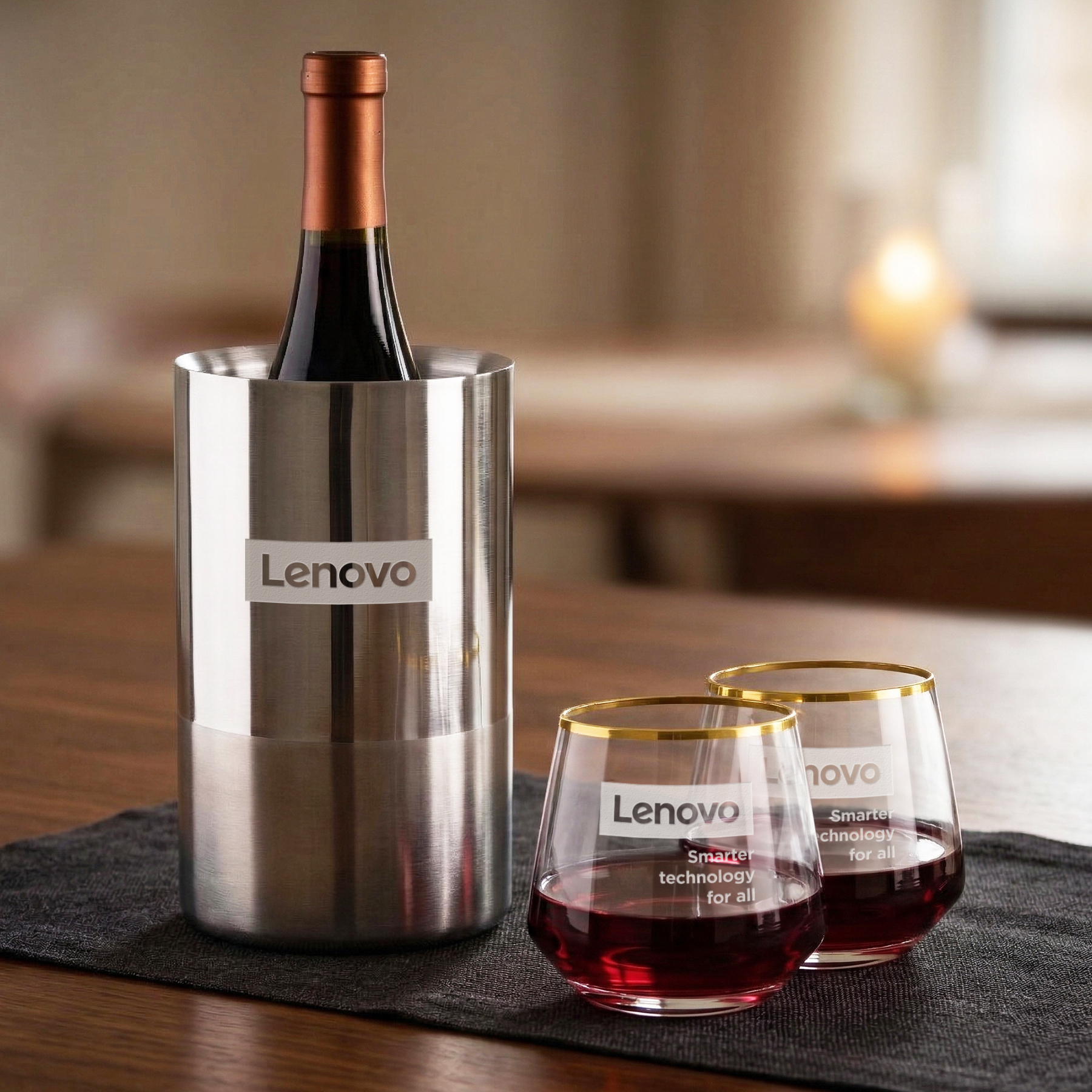 Catania Wine Cooler & Tucson Gold Rim Stemless Wine