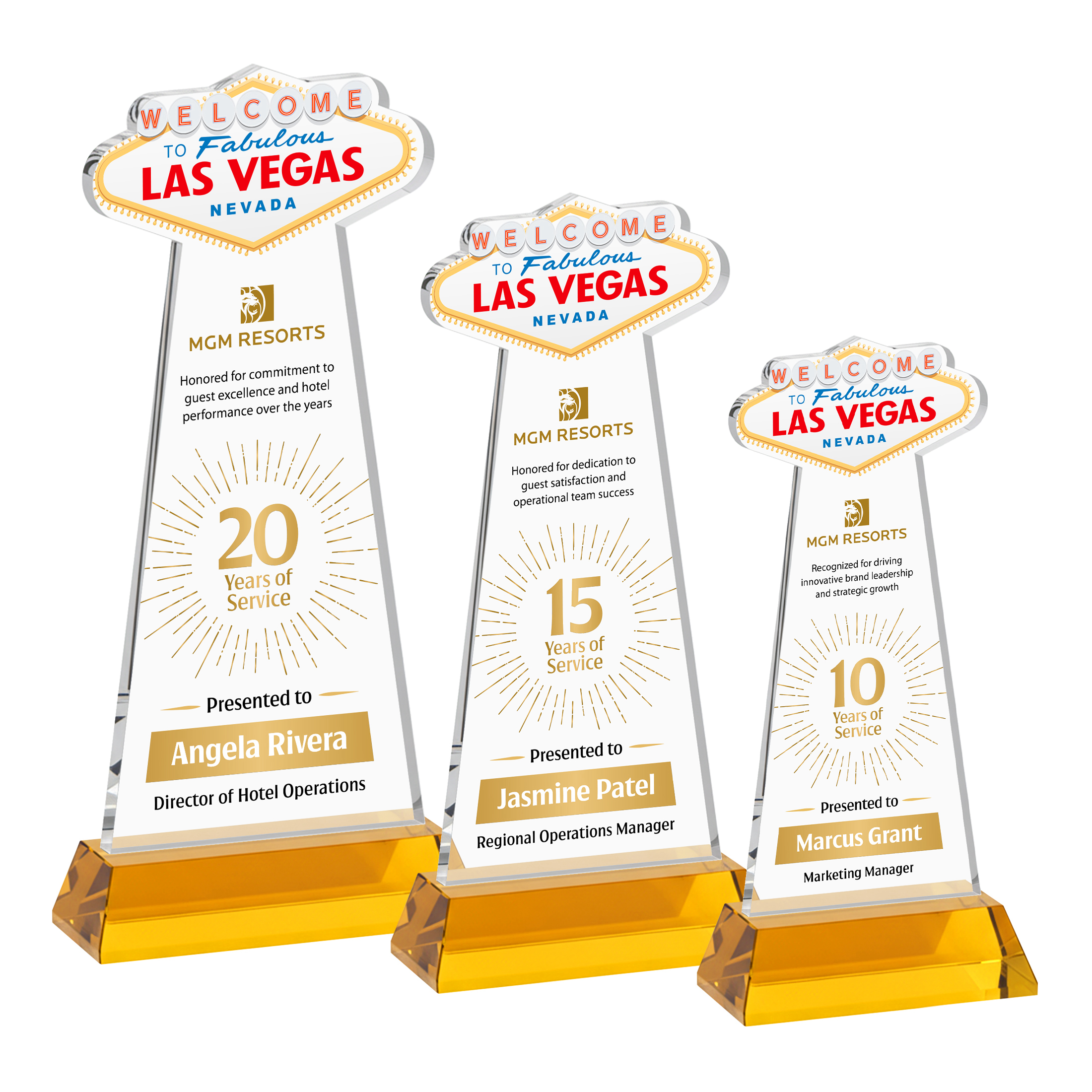 Las Vegas VividPrint™ Award on Hartford Base - Amber