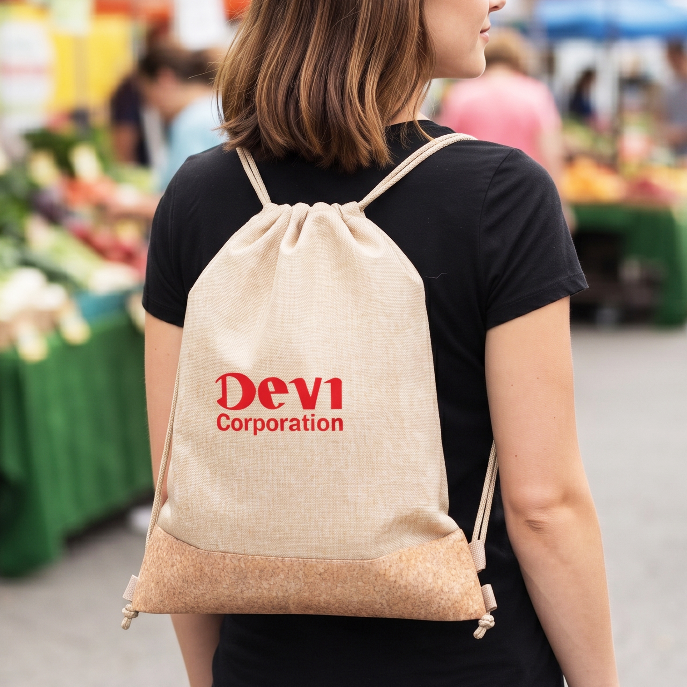 County Drawstring Bag with Cork Bottom 10