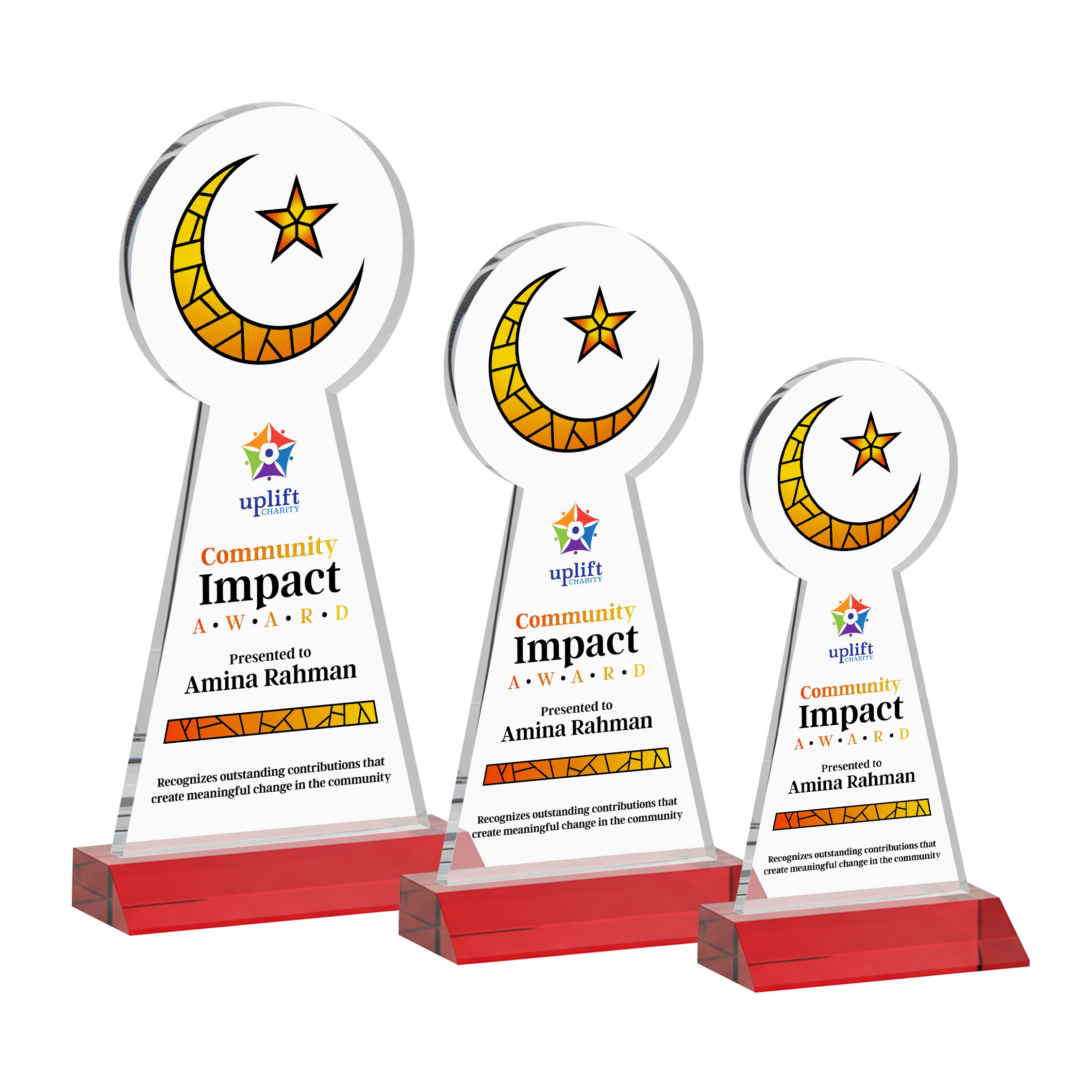 Crescent & Star VividPrint™ Award - Red