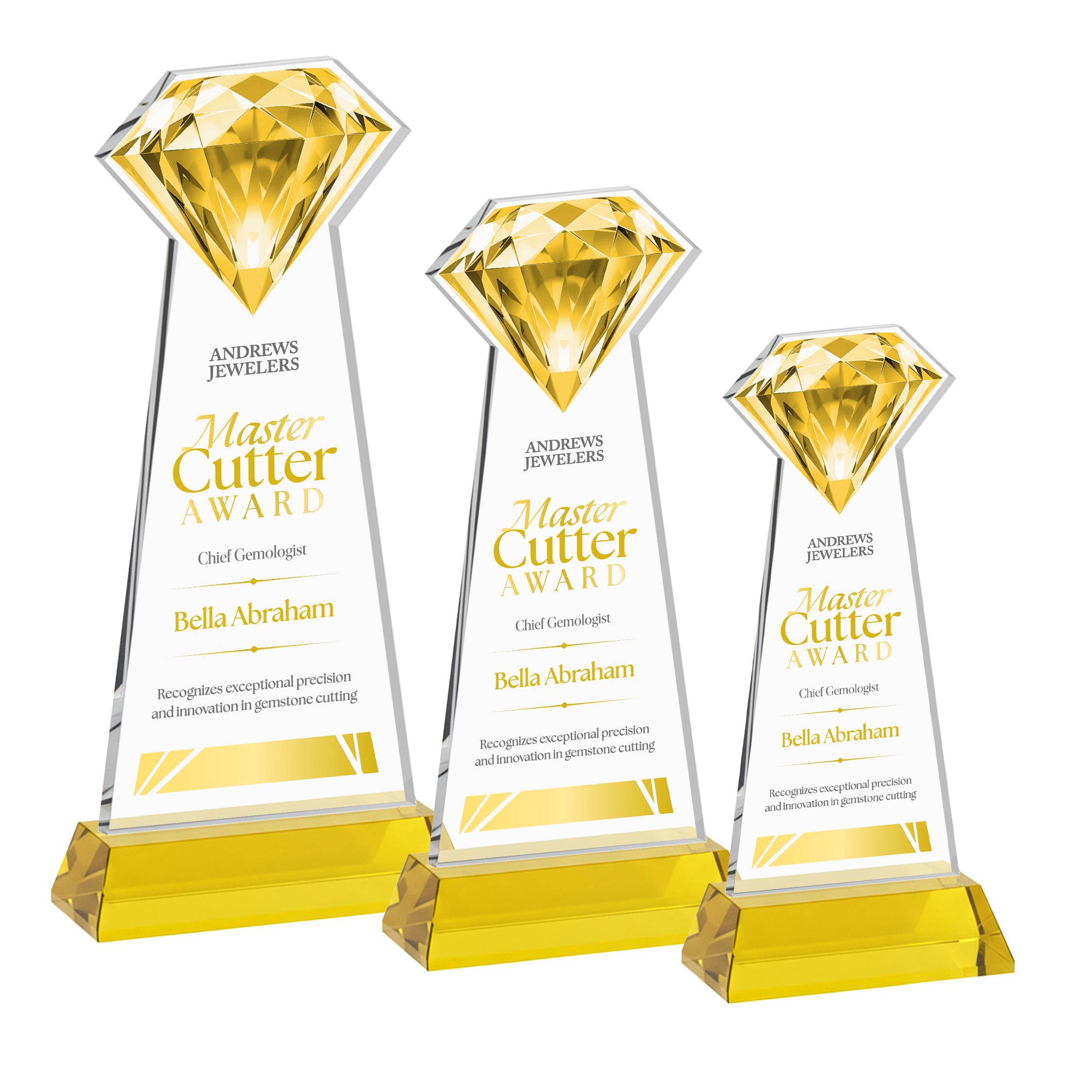 Gemstone VividPrint™ Award on Hartford Base - Gold