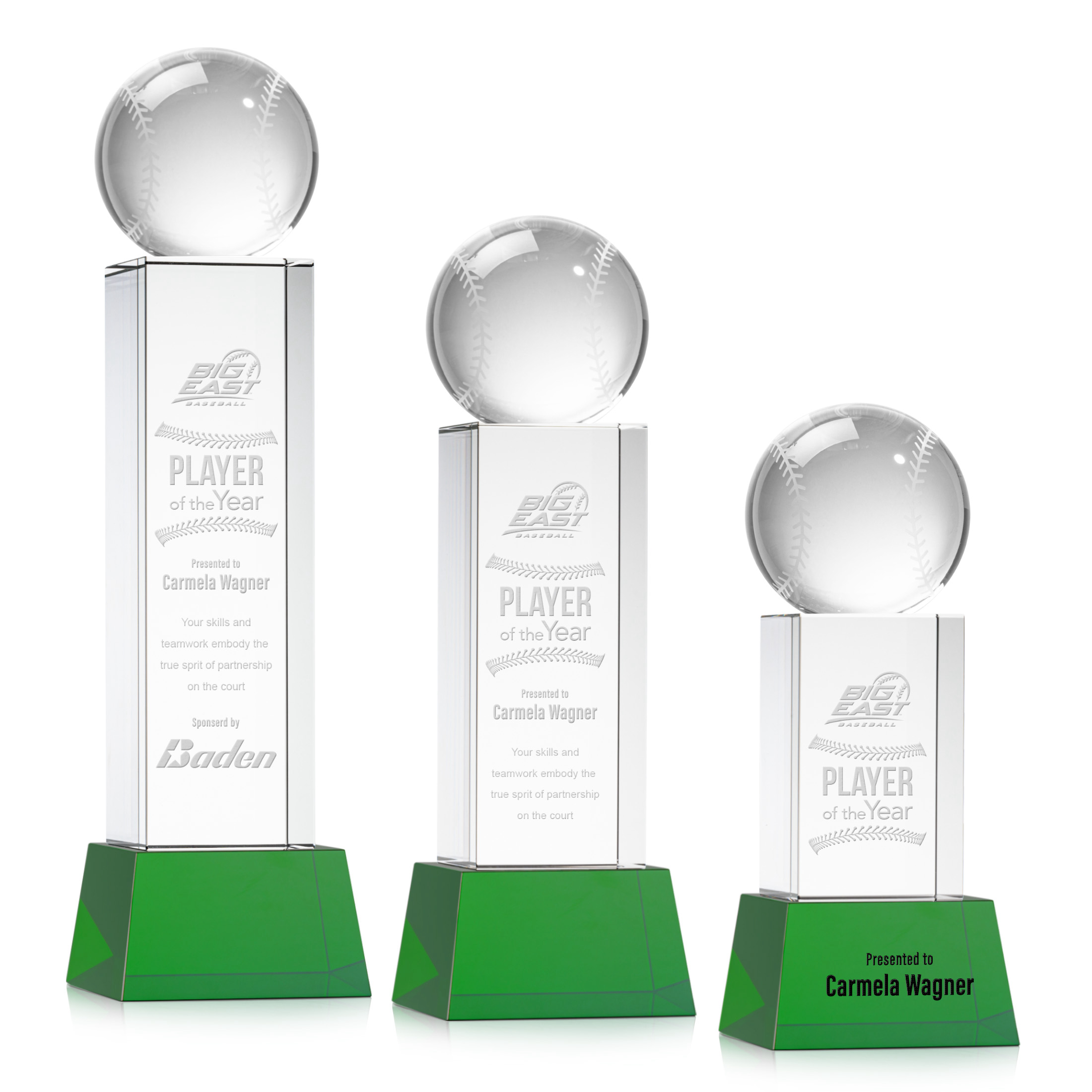 Baseball Award on Belcroft Base - Green