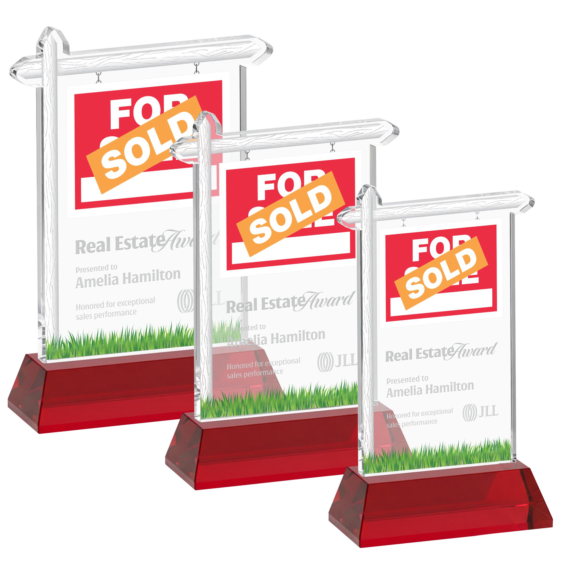 Real Estate Award on Hartford Base - Red