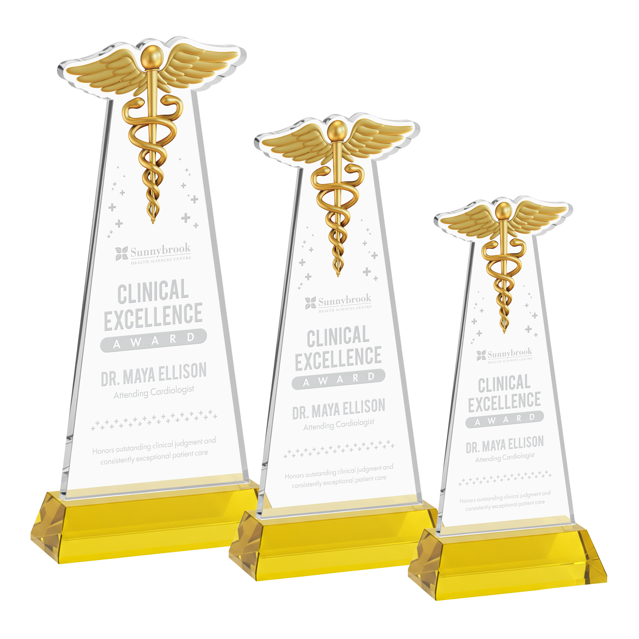 Caduceus Award on Hartford Base - Gold