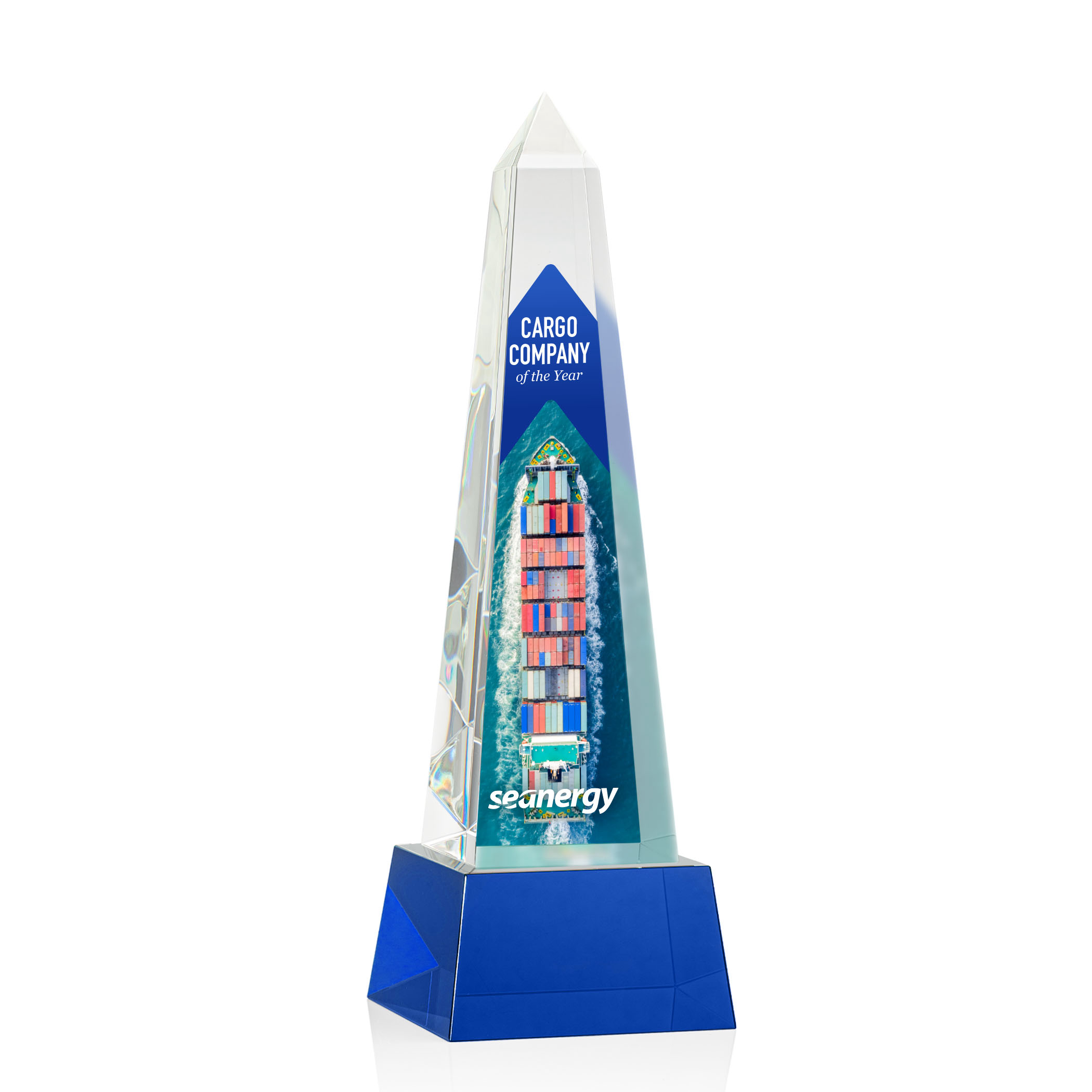 Master Obelisk VividPrint™ Award on Base - Blue 15