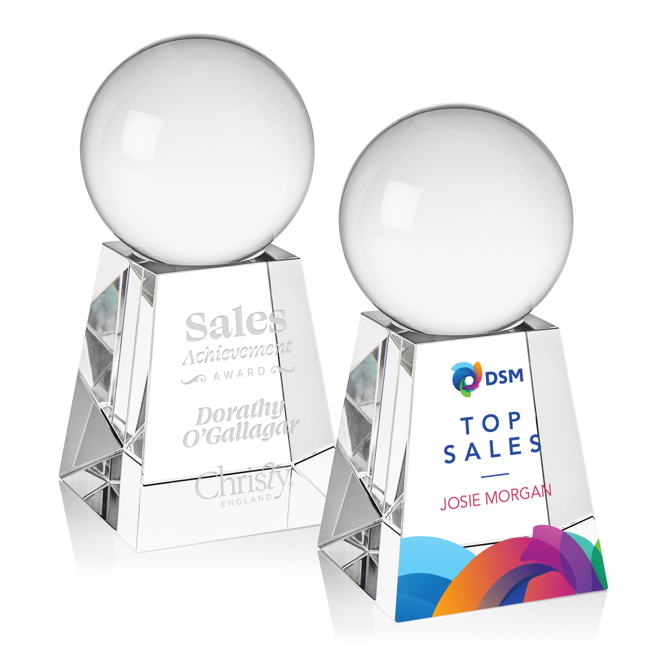 Crystal Ball Award on Tall Base