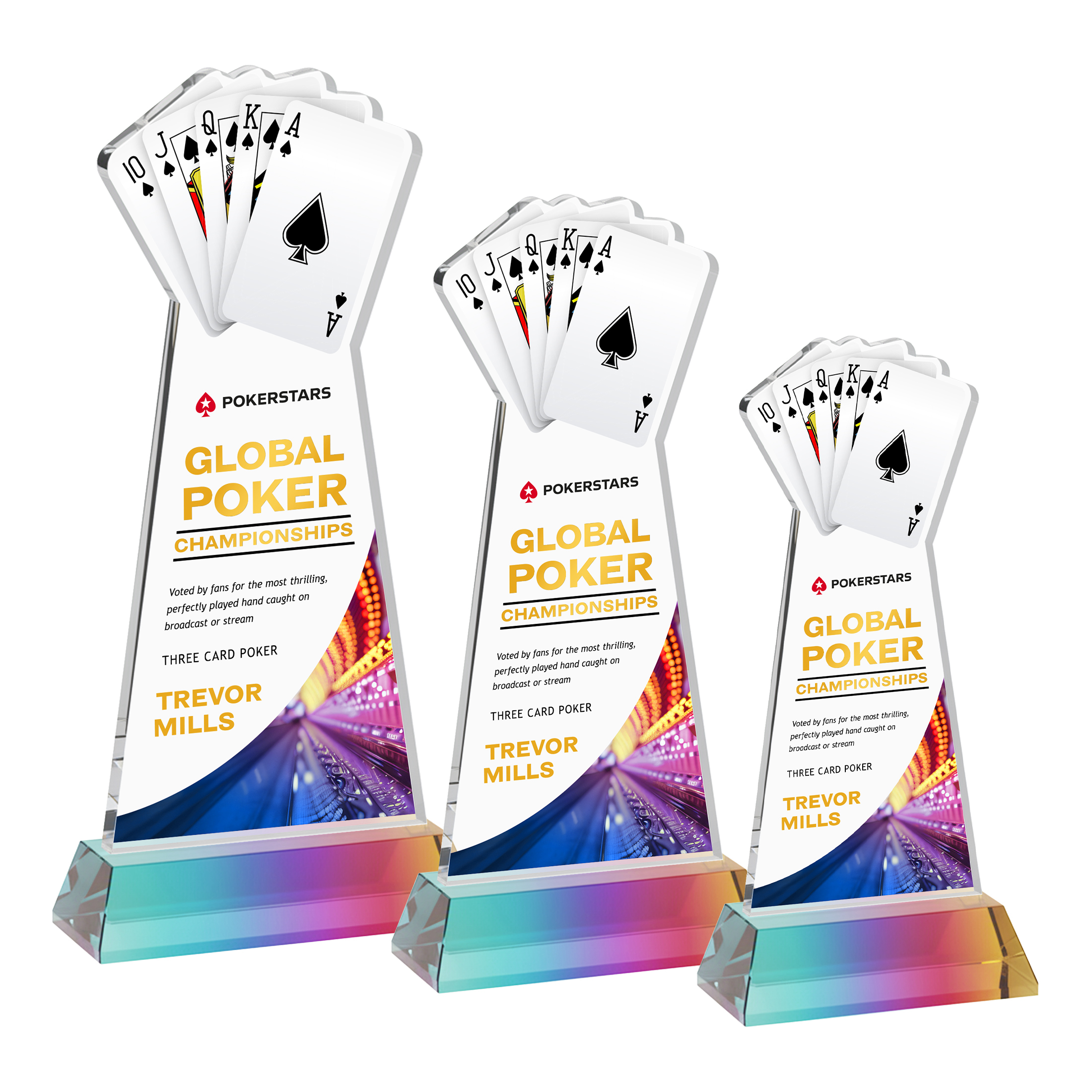 Poker VividPrint™ Award on Hartford Base - Prismatic