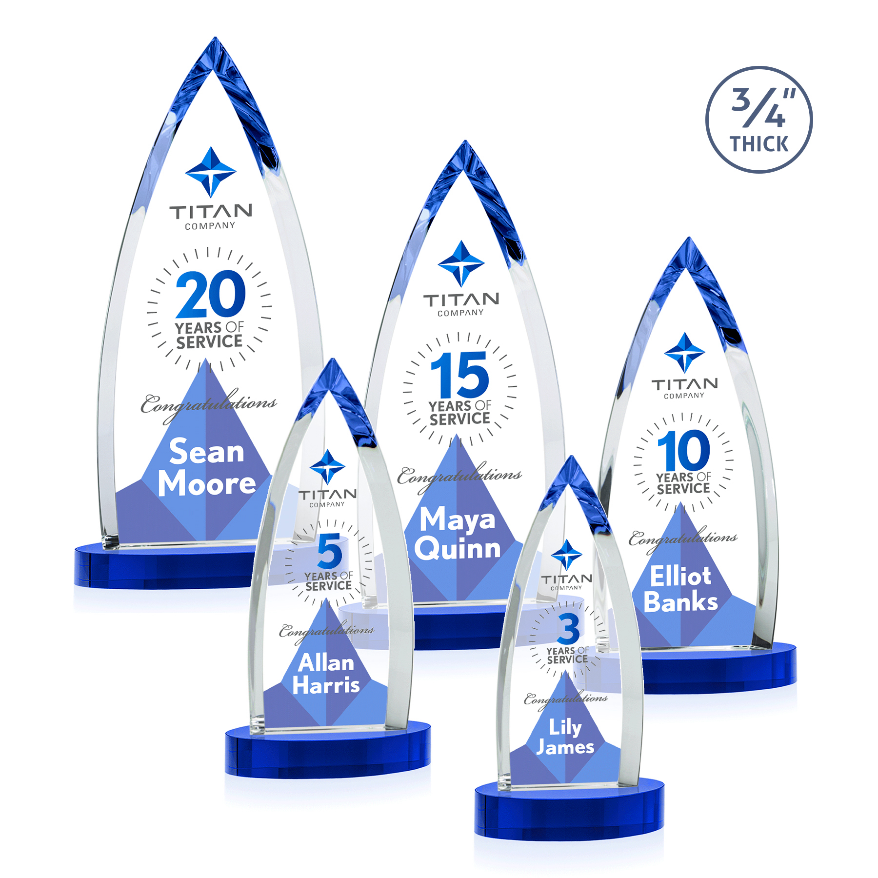 Shildon VividPrint™ Award on Alberton Base - Blue