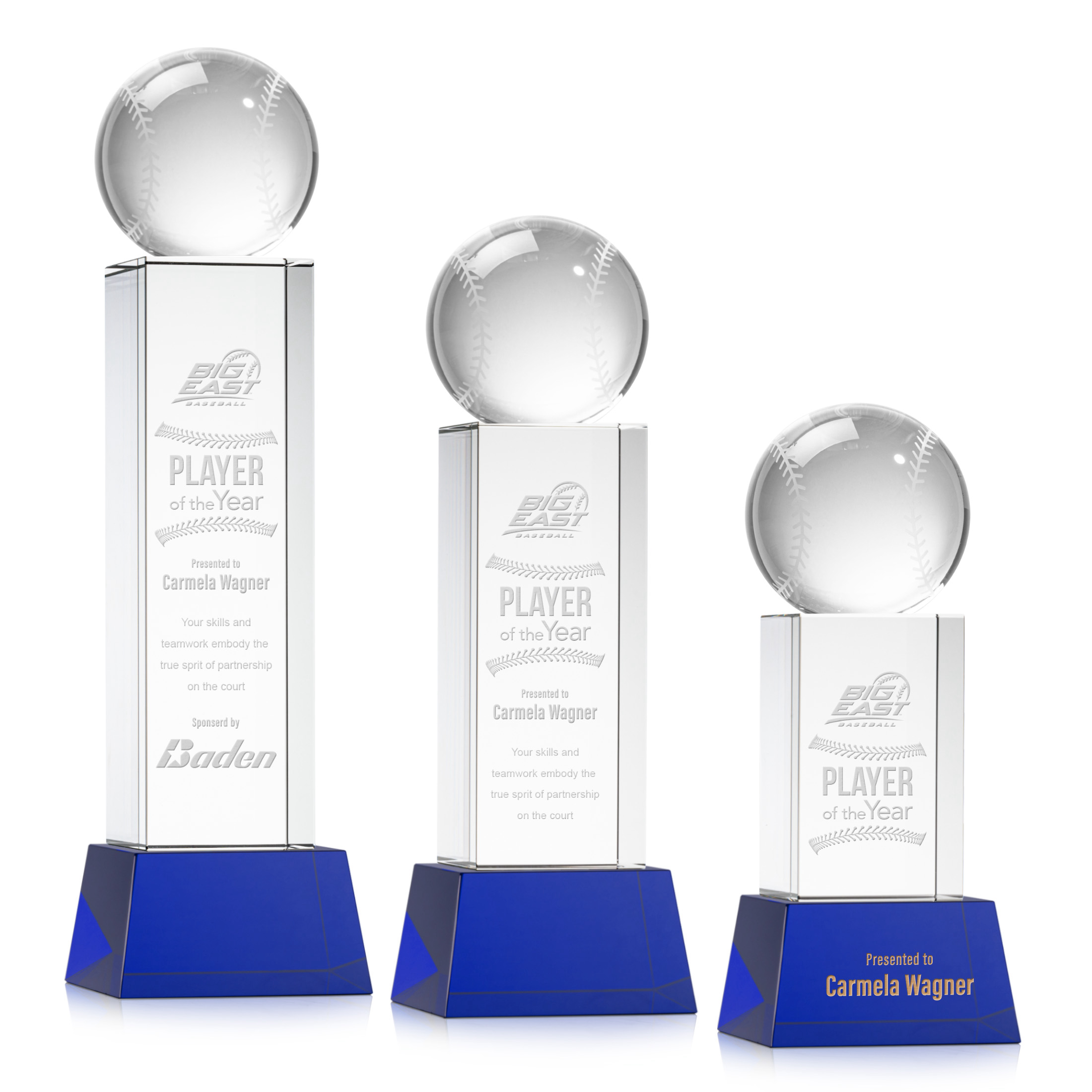 Baseball Award on Belcroft Base - Blue