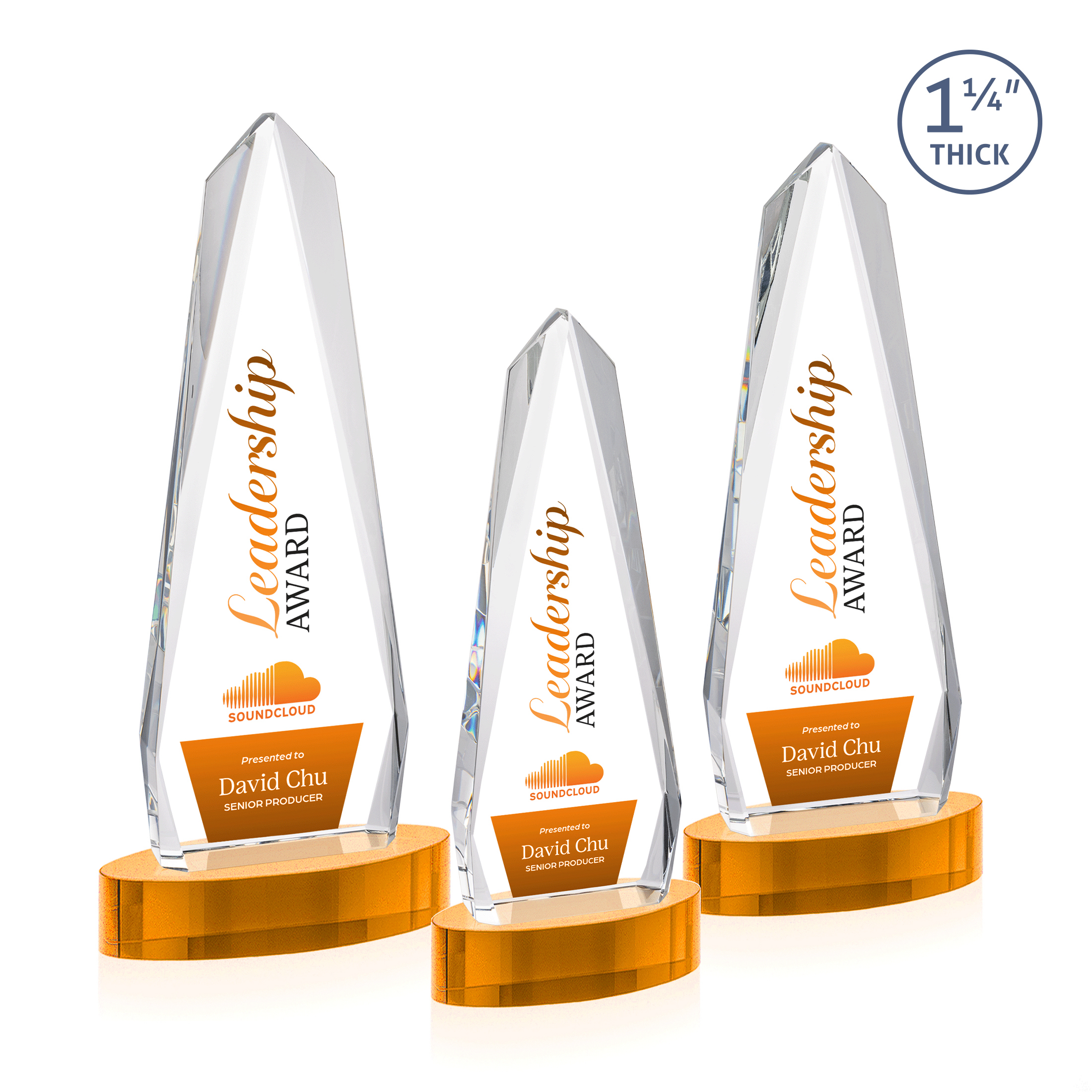 Cheswick VividPrint™ Award on Alberton Base - Amber