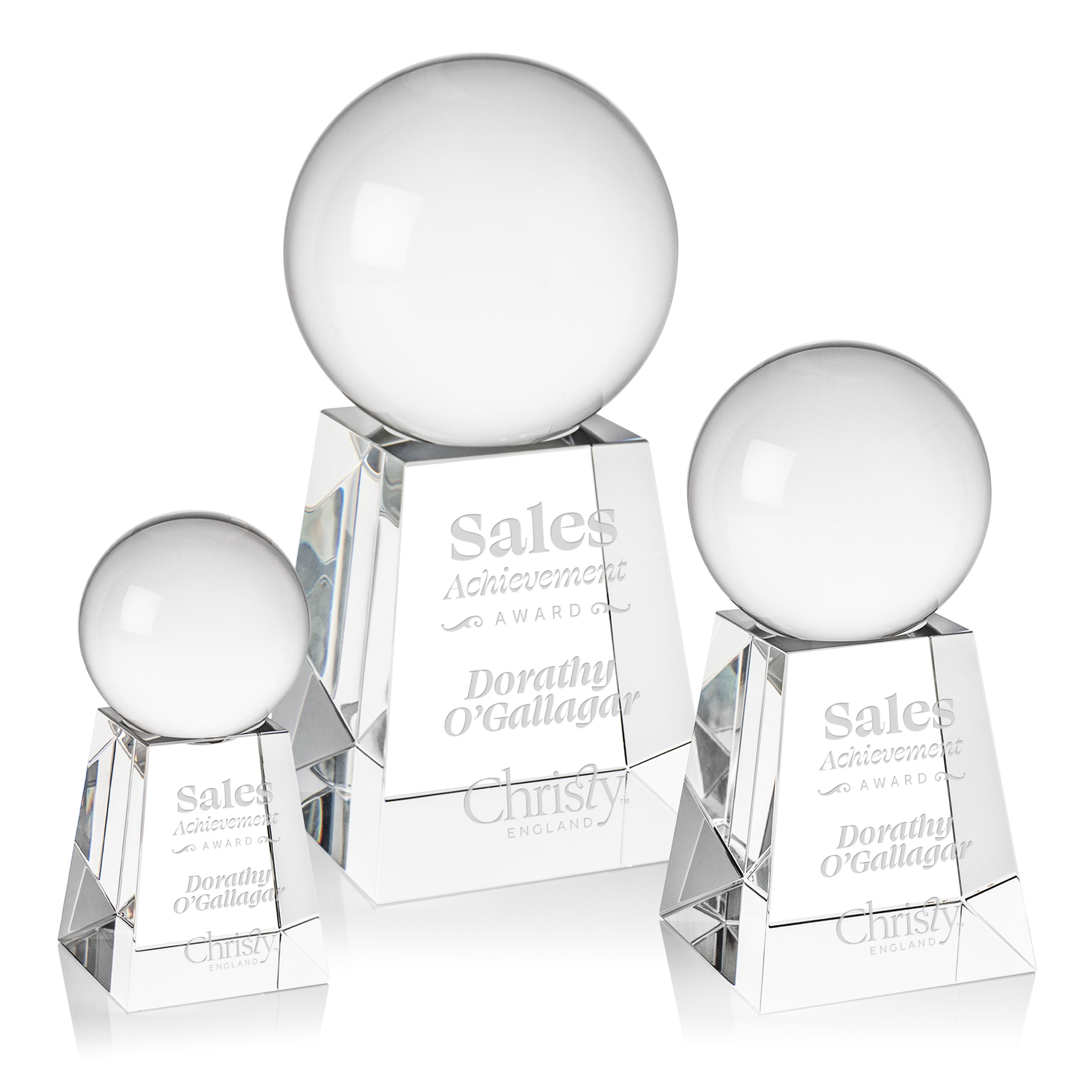 Crystal Ball Award on Tall Base view 7