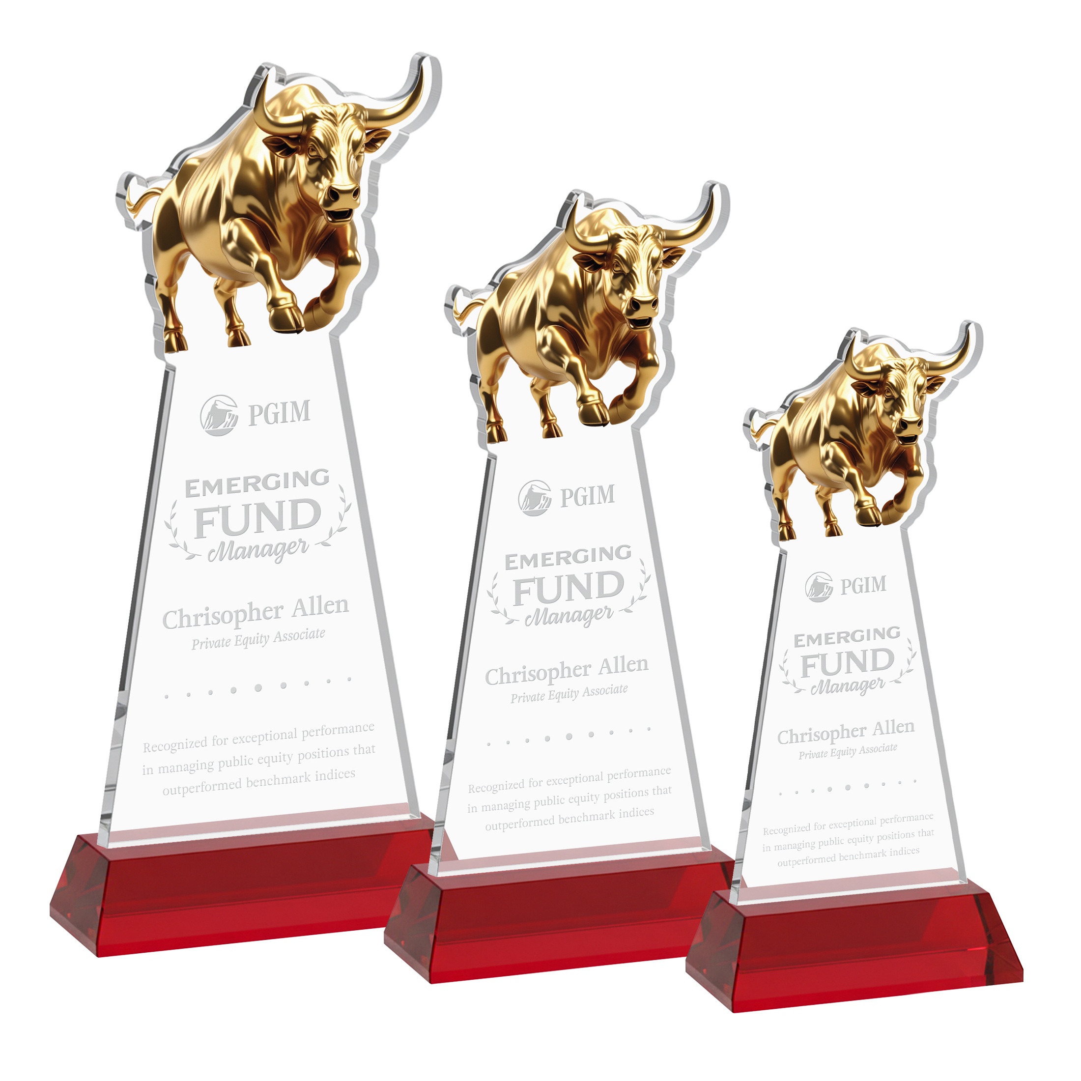 Raging Bull Award on Hartford Base - Red