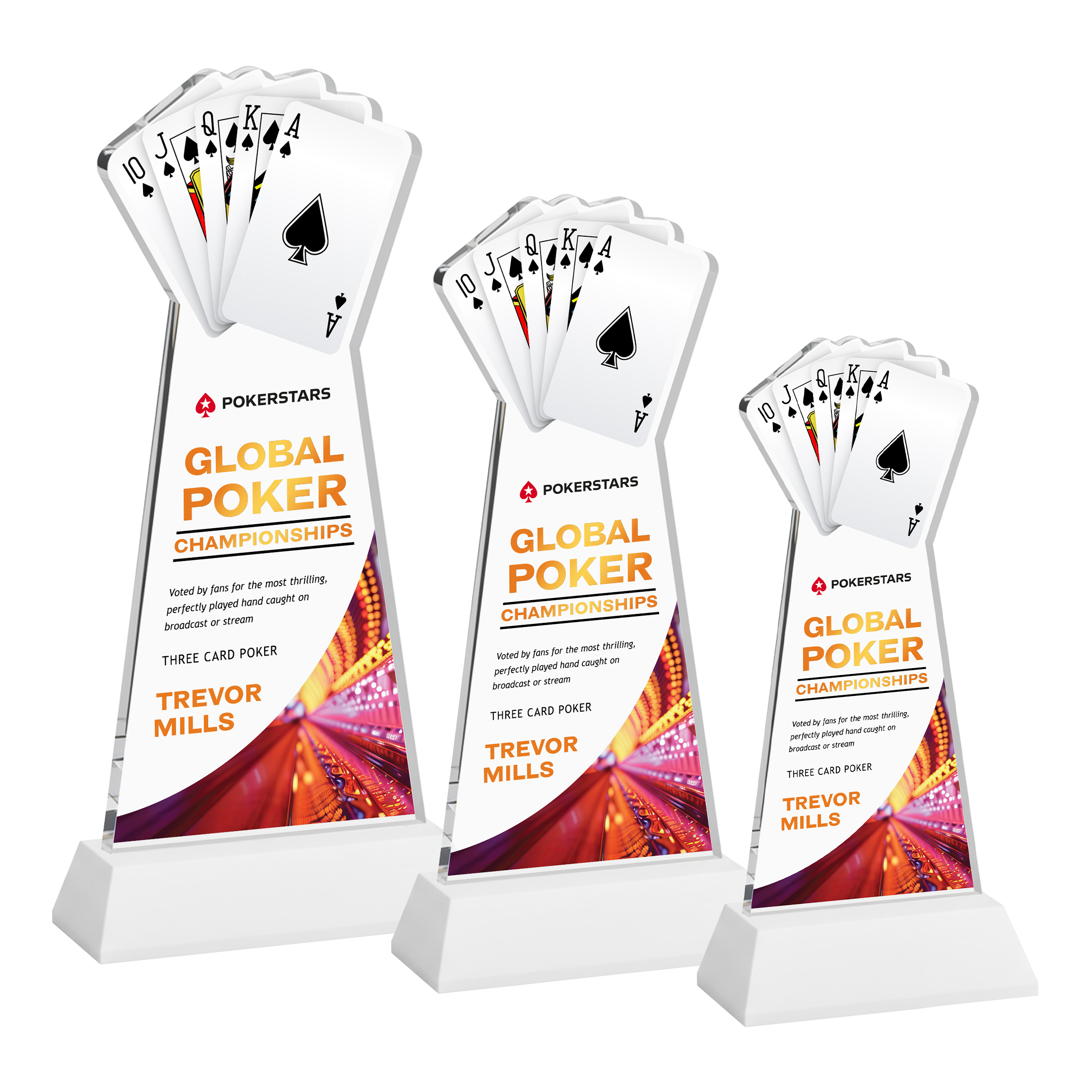 Poker VividPrint™ Award on Hartford Base - White