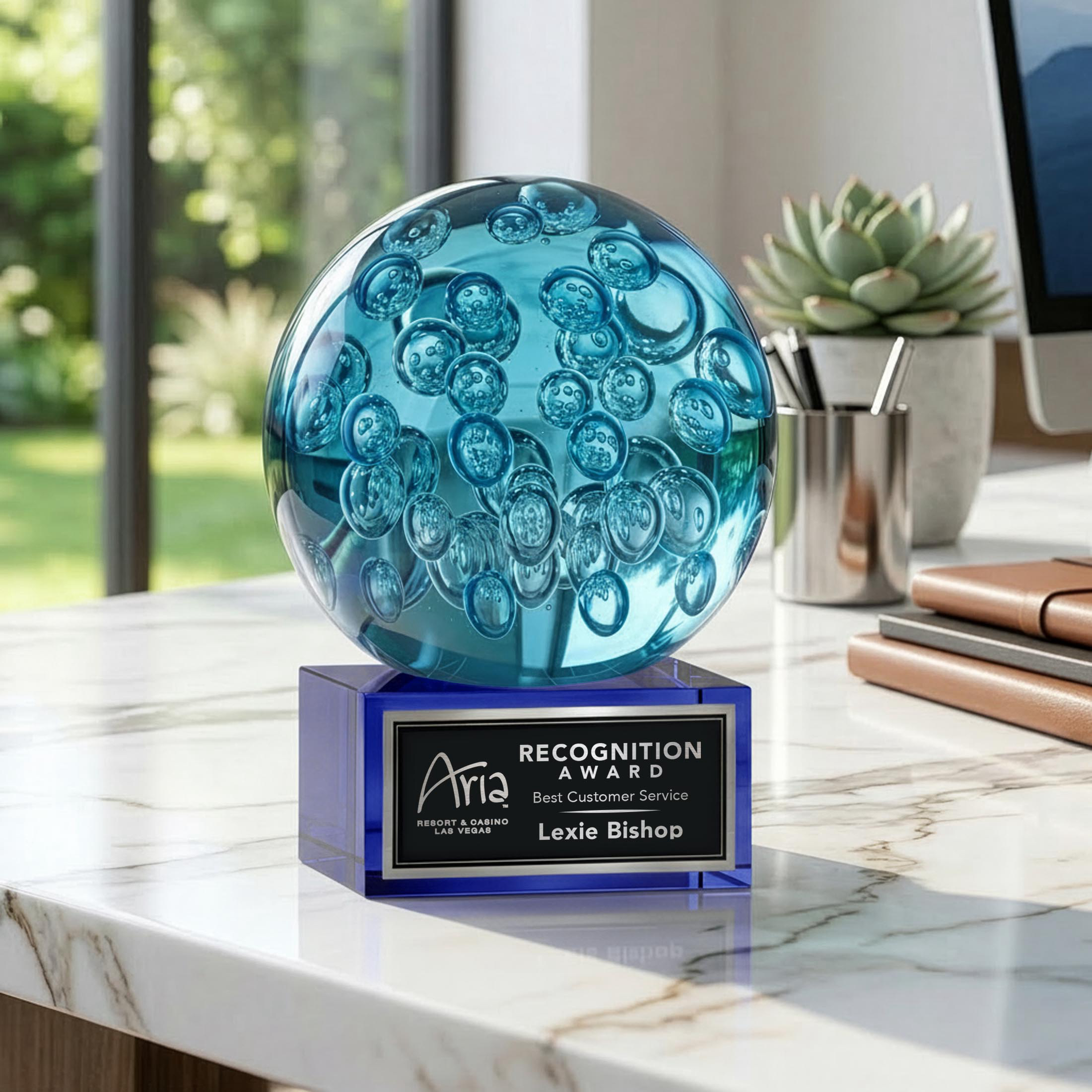 Addison Award on Hancock Base - Blue
