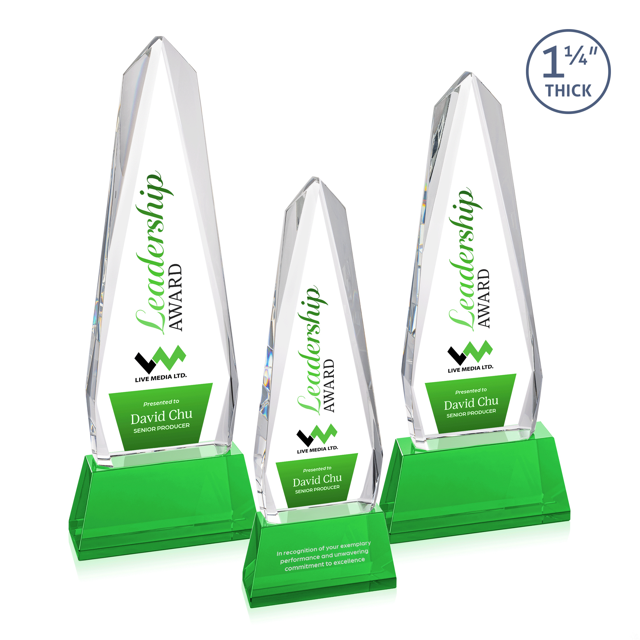 Cheswick VividPrint™ Award on Entwhistle Base - Green