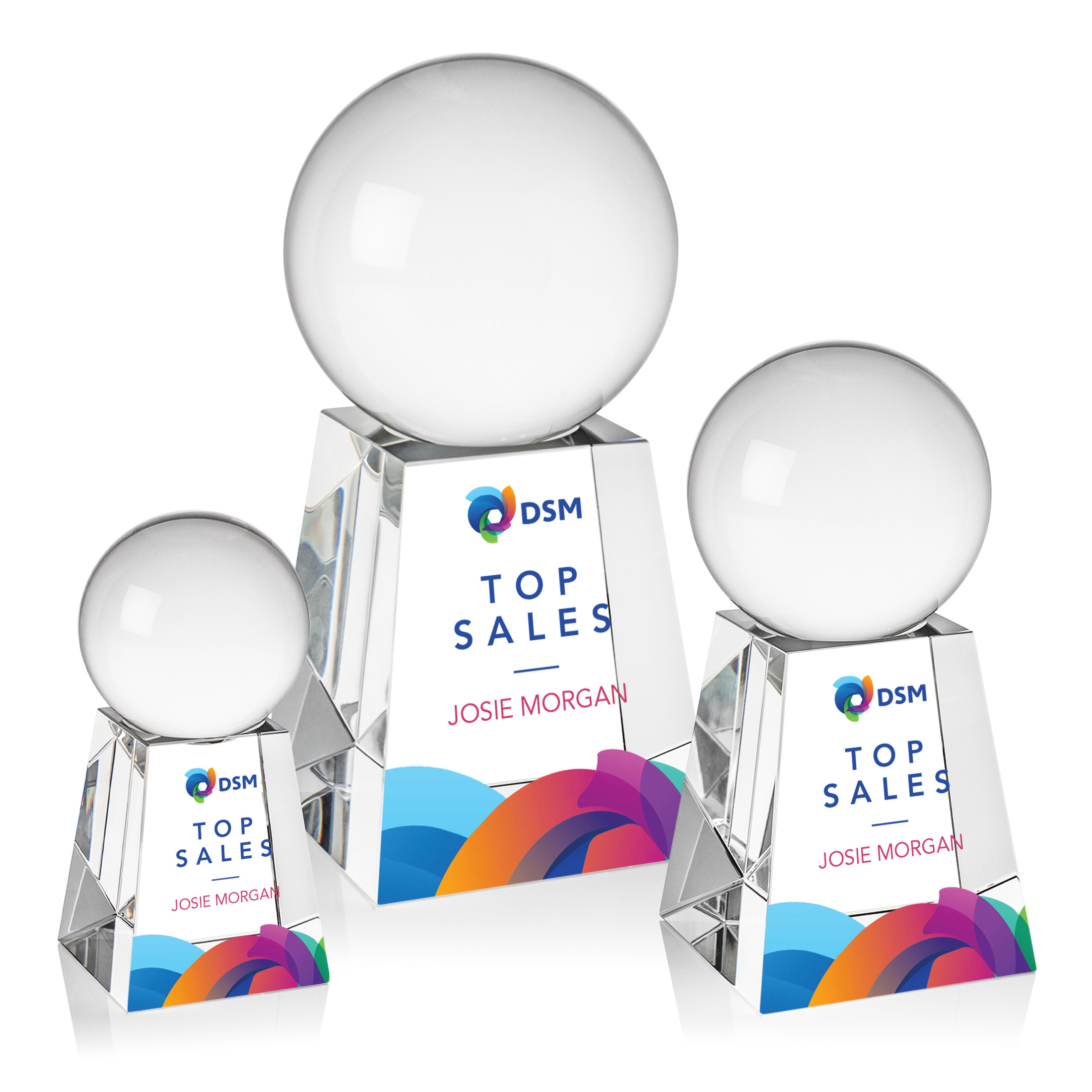Crystal Ball VividPrint™ Award on Tall Base