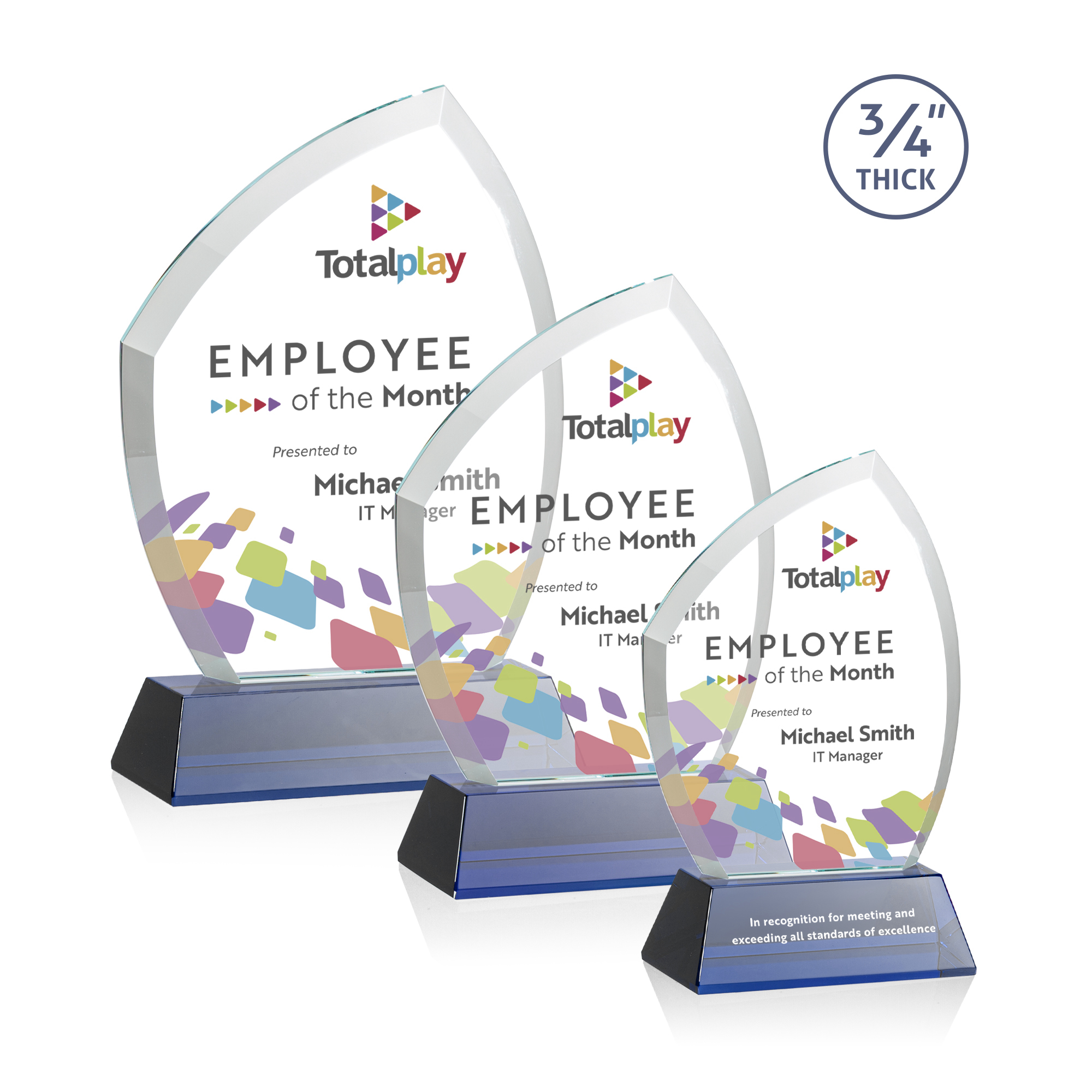 Daltry VividPrint™ Award on Newhaven Base - Blue 3