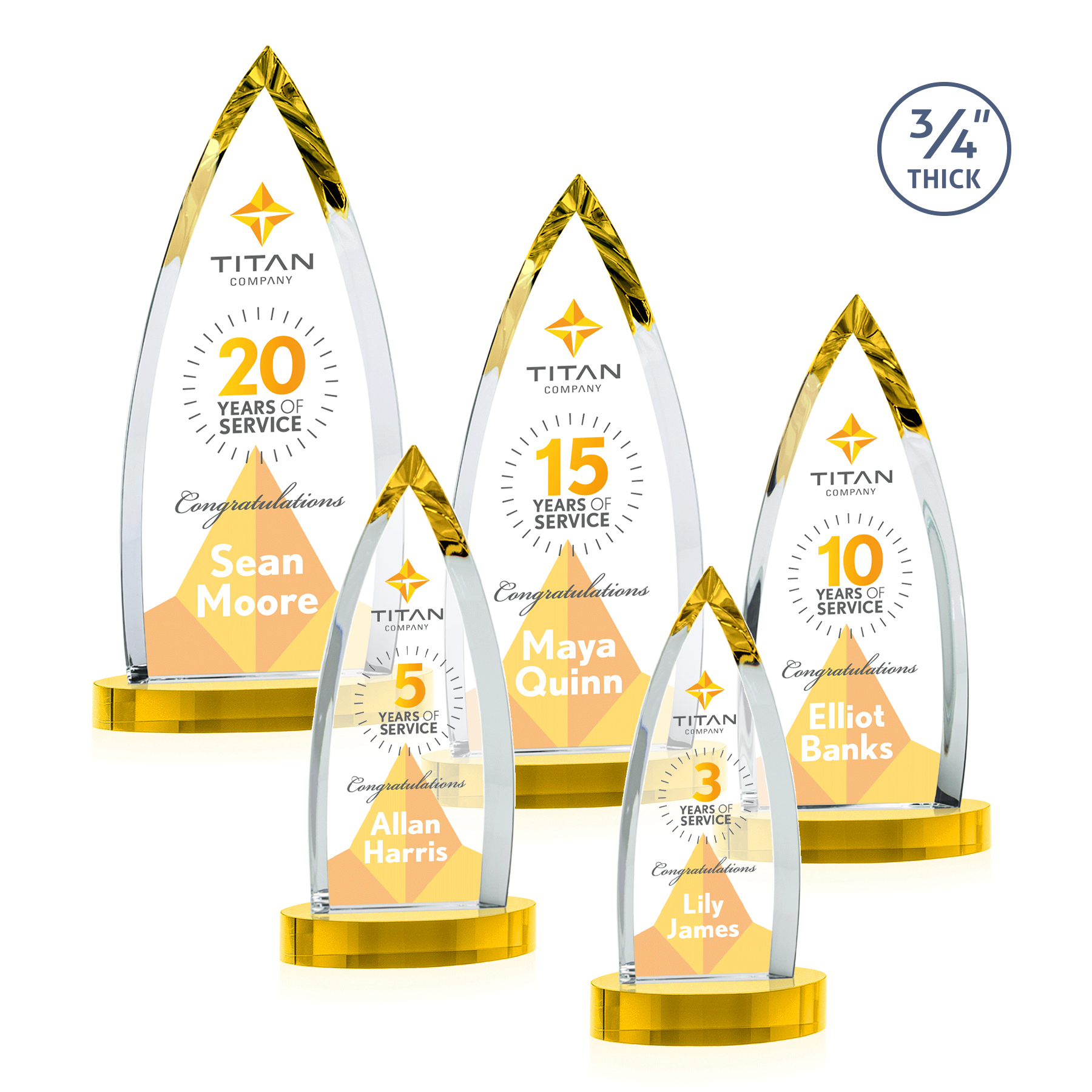 Shildon VividPrint™ Award on Alberton Base - Gold