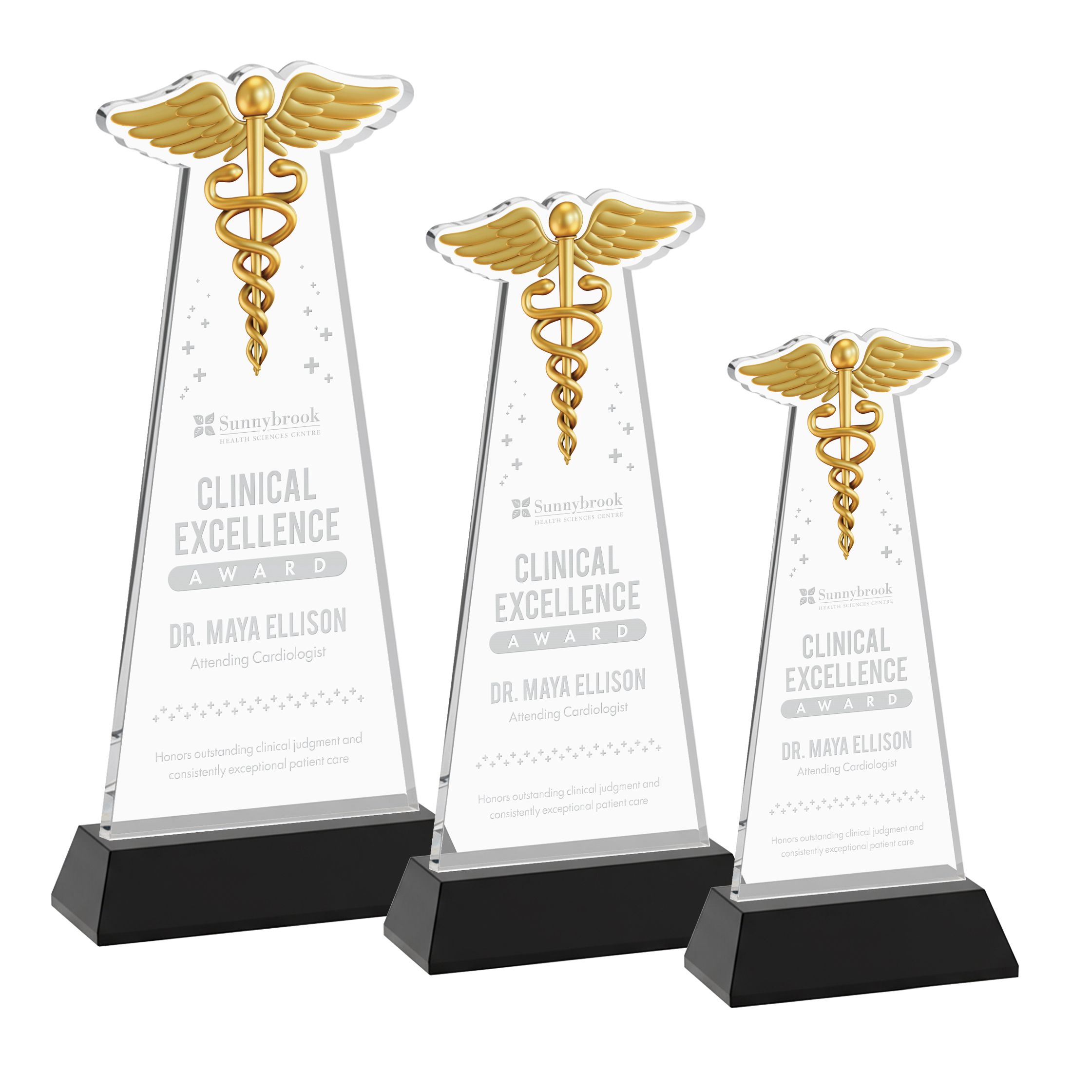 Caduceus Award on Hartford Base - Black