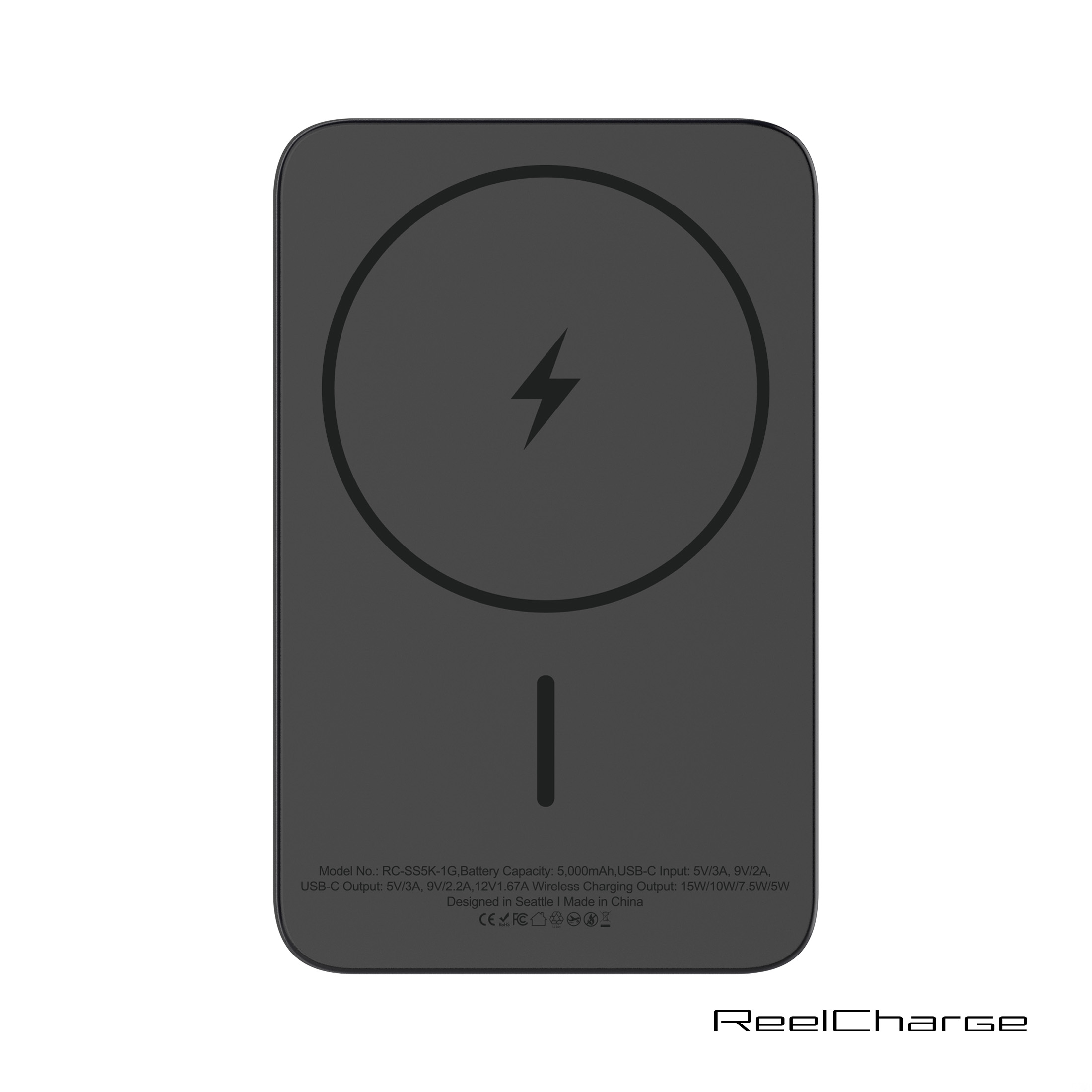ReelCharge Semi Solid State Aluminum Power Bank - 10K