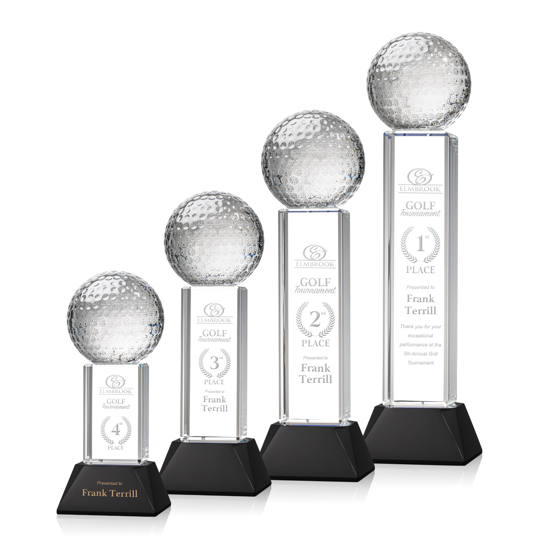 Golf Ball Award on Stowe Base - Black 4
