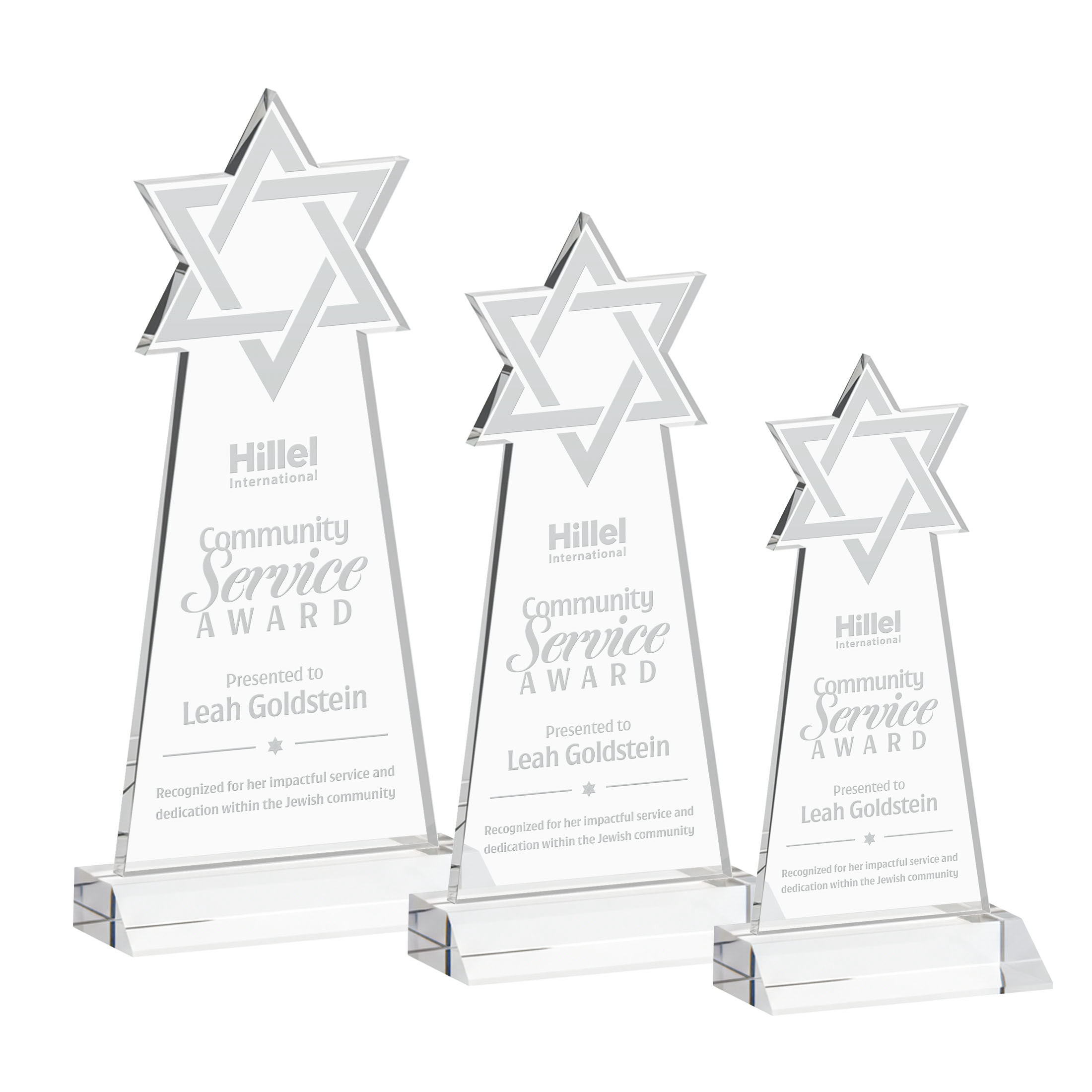 Star of David Award - Clear