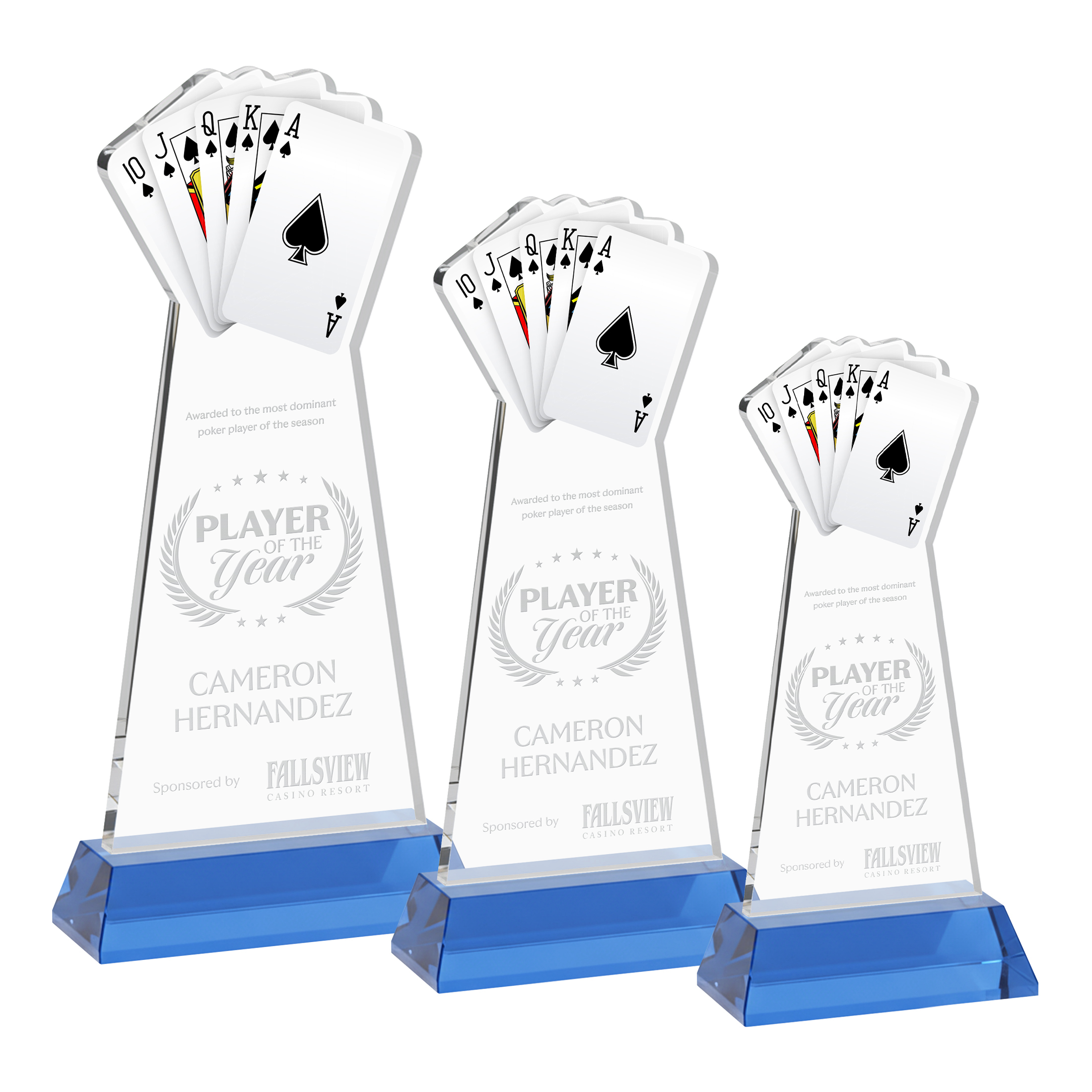 Poker Award on Hartford Base - Sky Blue