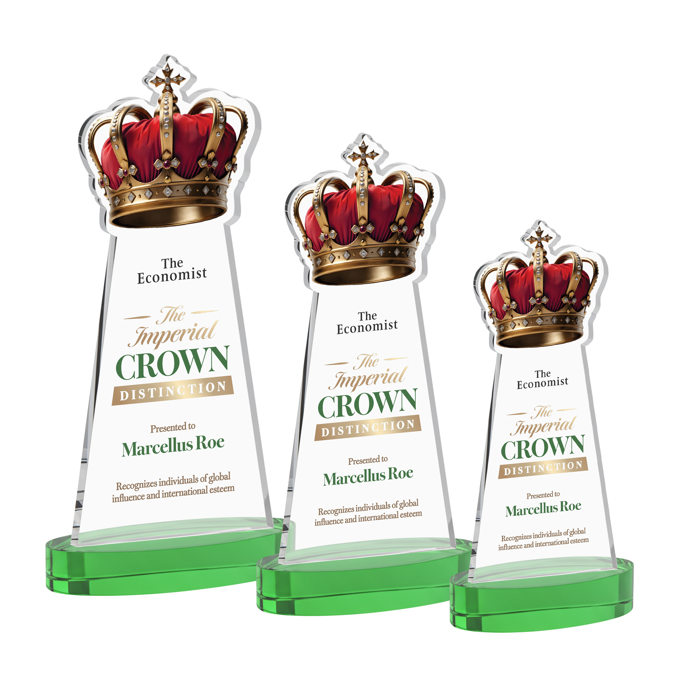 Crown VividPrint™ Award on Alberton Base - Green