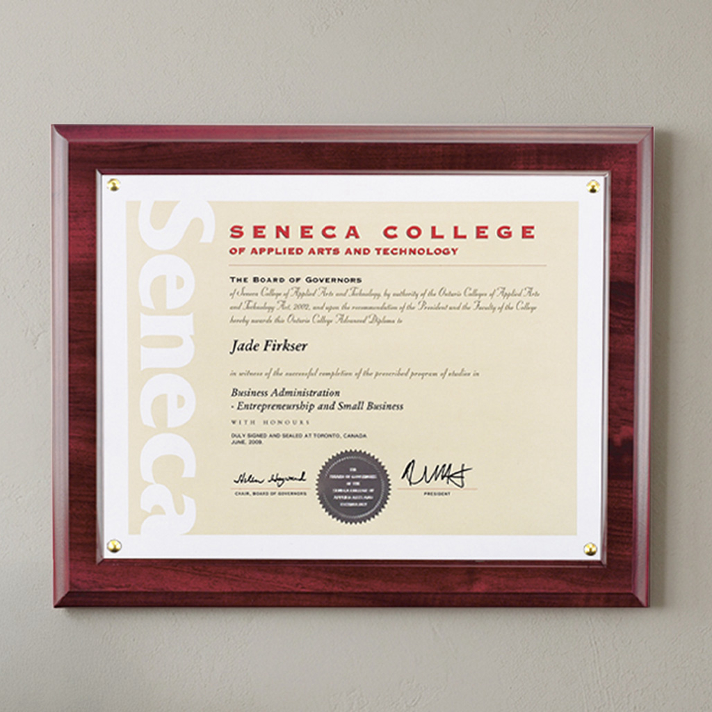 Walcourt Certificate Holder - Plexiglass