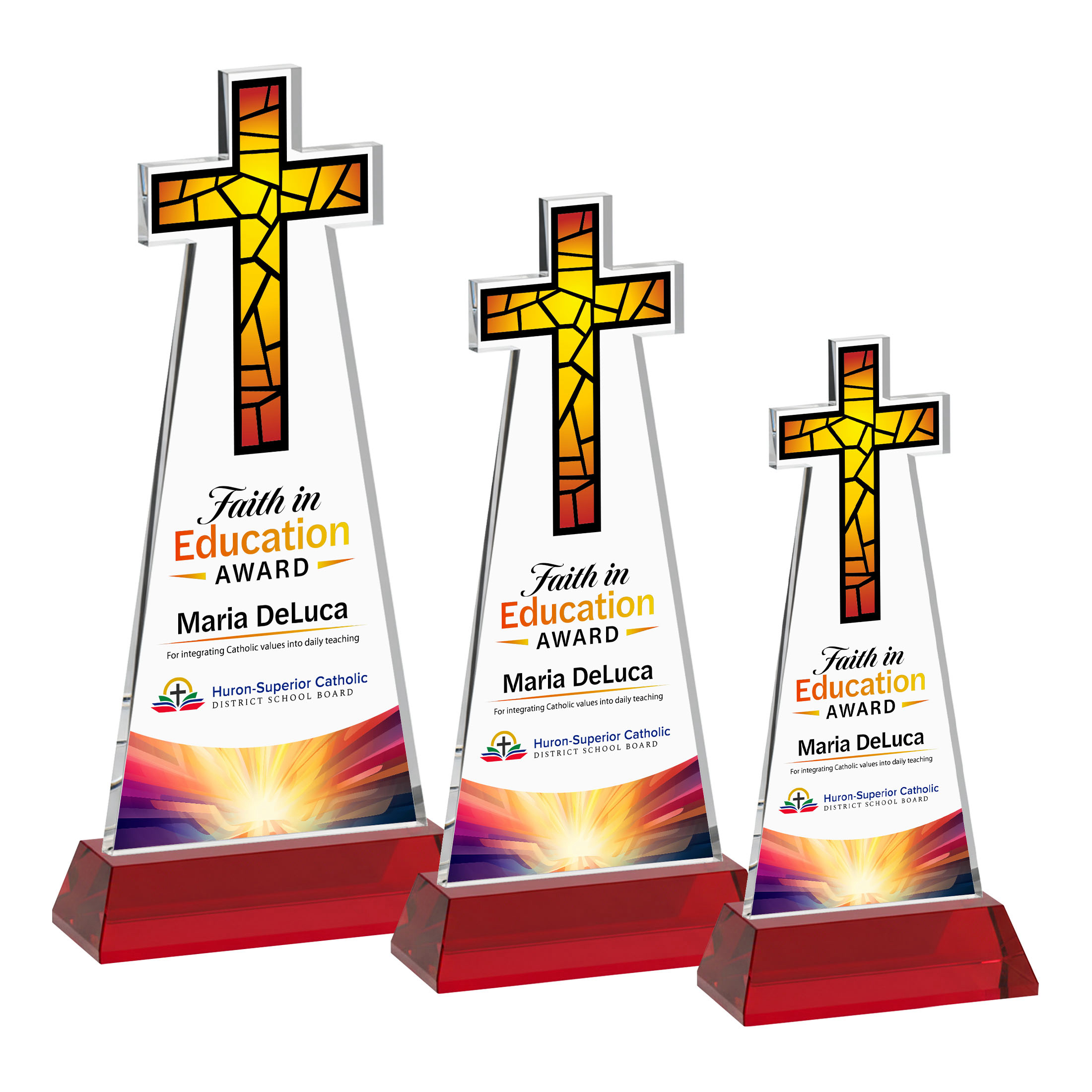 Cross VividPrint™ Award on Hartford Base - Red