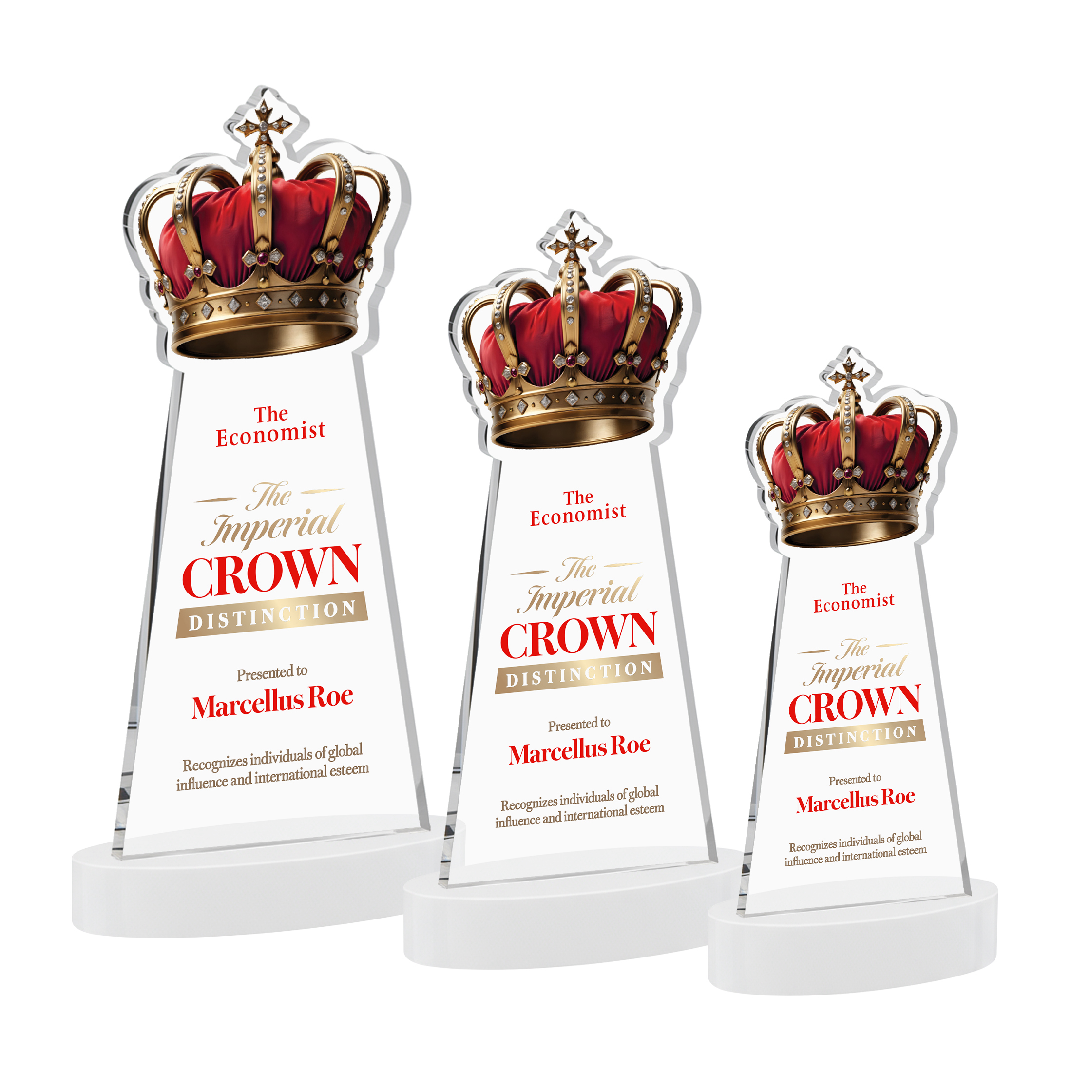 Crown VividPrint™ Award on Alberton Base - White