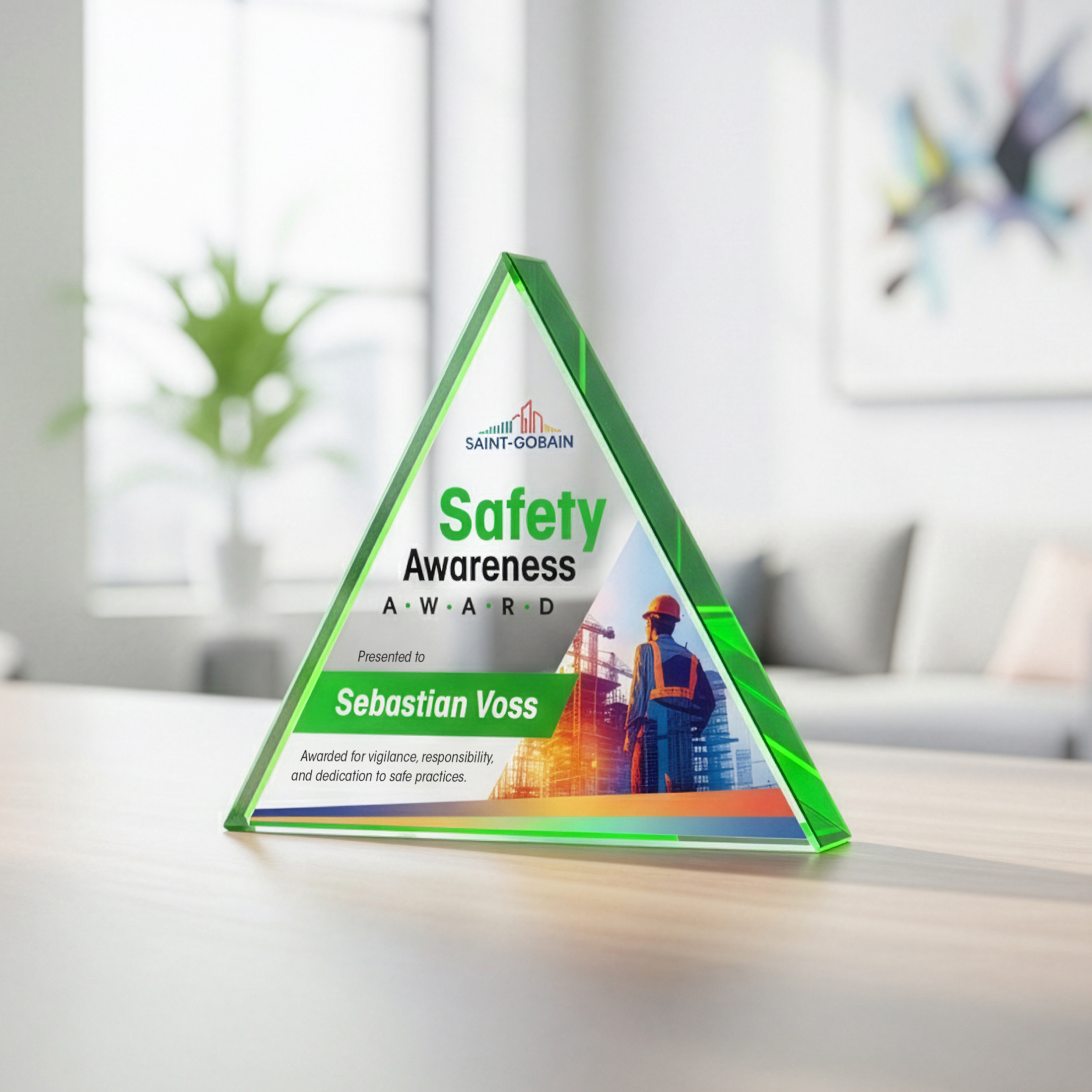 Adler Triangle VividPrint™ Award - Emerald