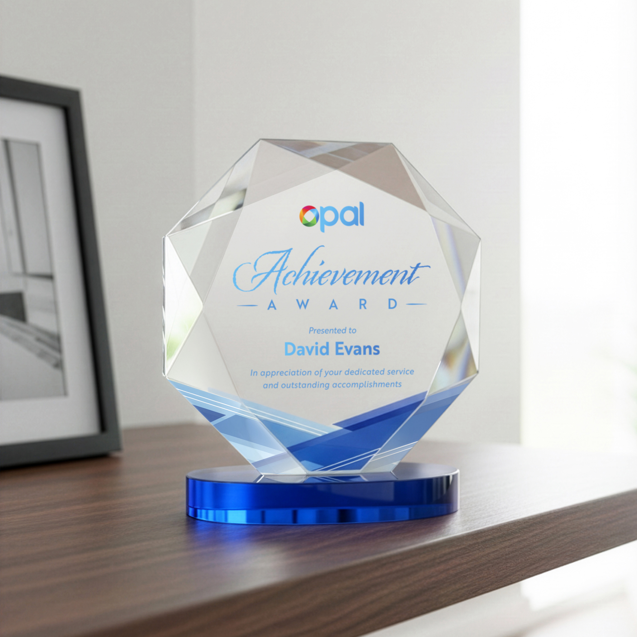 Bradford VividPrint™ Award on Alberton Base - Blue