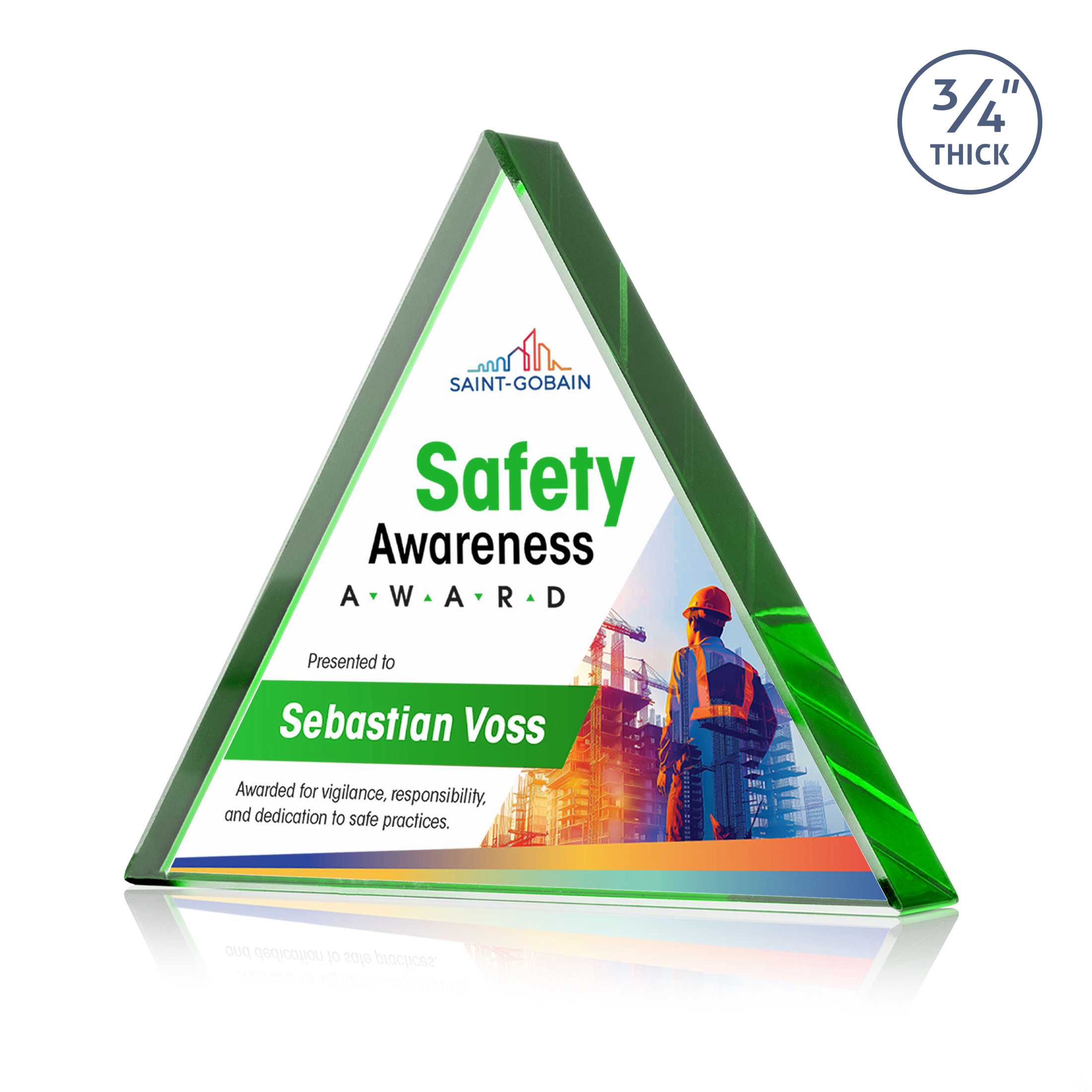 Adler Triangle VividPrint™ Award - Emerald
