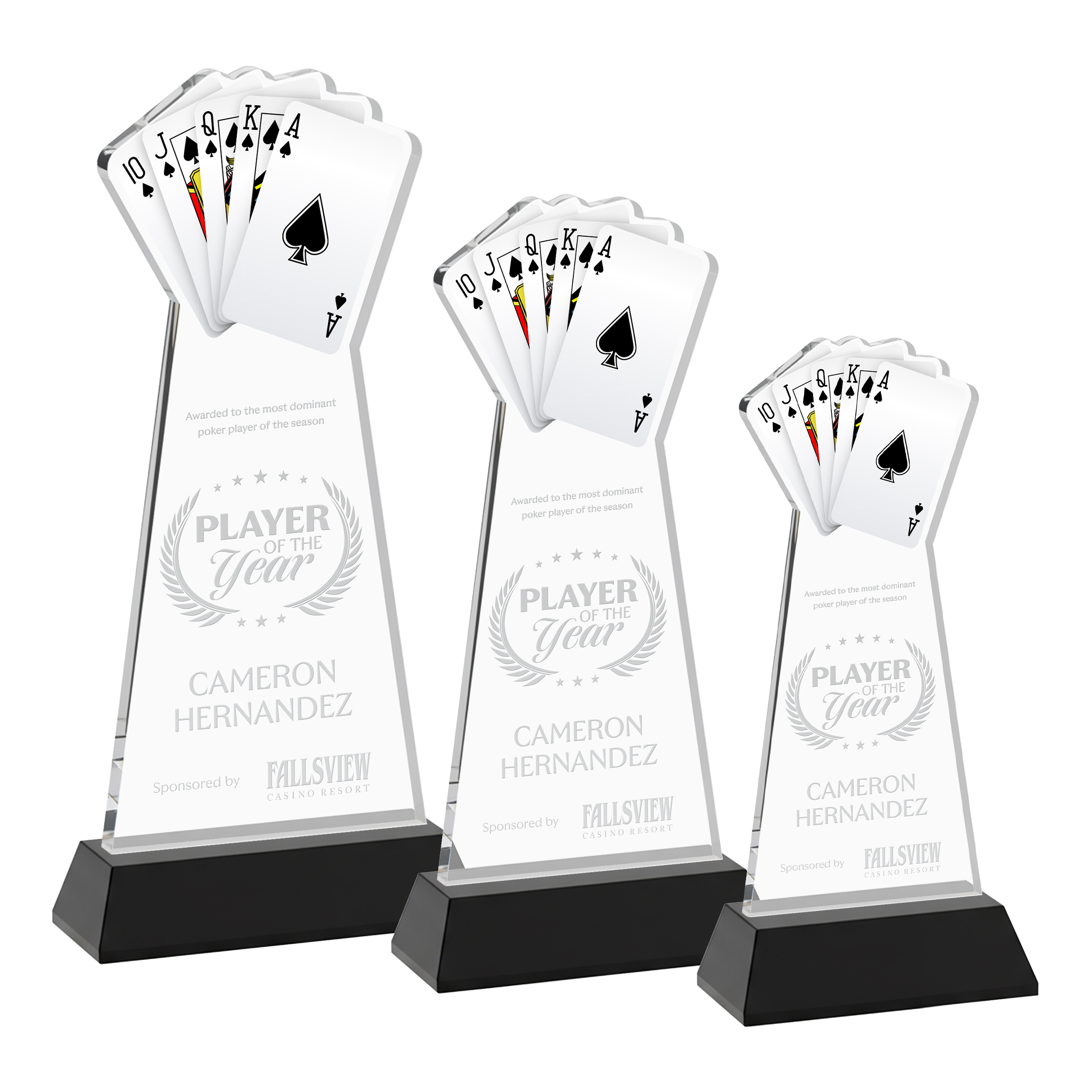 Poker Award on Hartford Base - Black