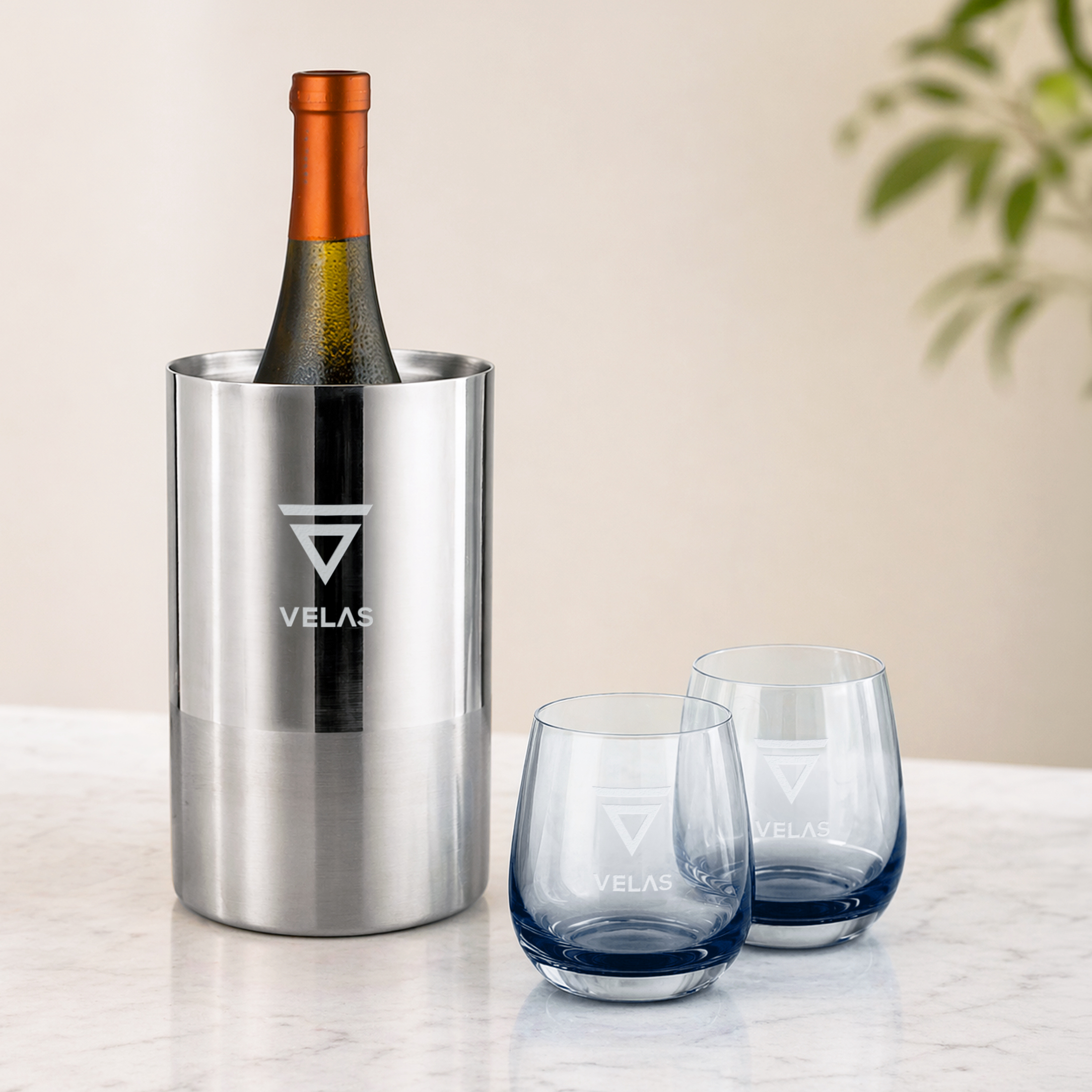 Catania Wine Cooler & Soudan Smoke Stemless Wine