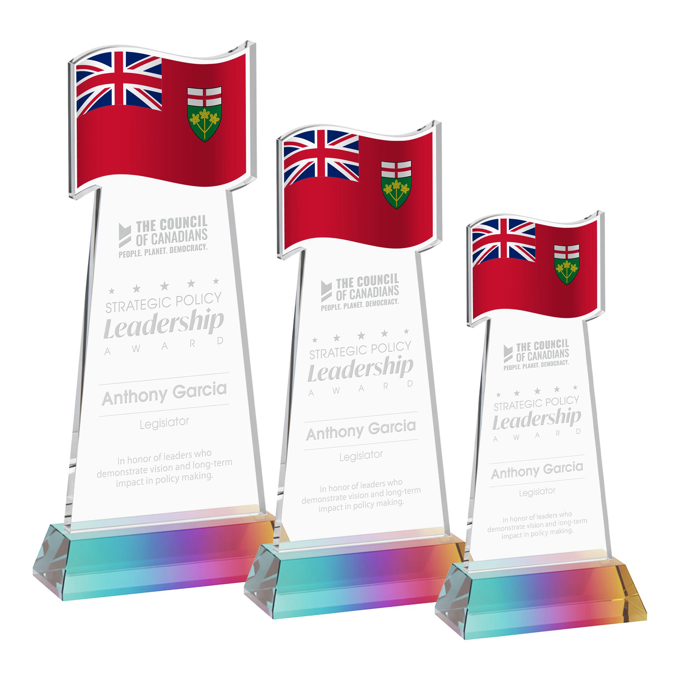 Flag Award on Hartford Base - Prismatic