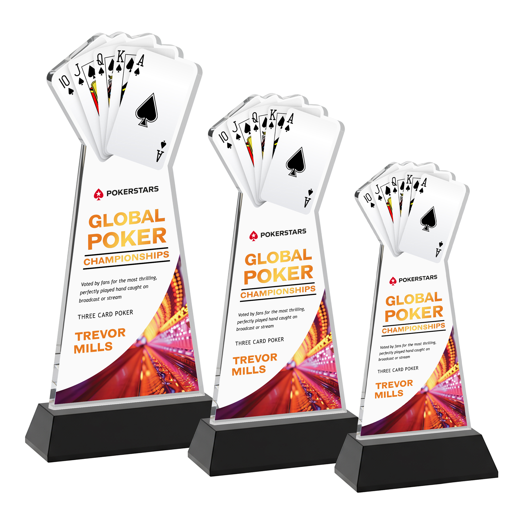 Poker VividPrint™ Award on Hartford Base - Black